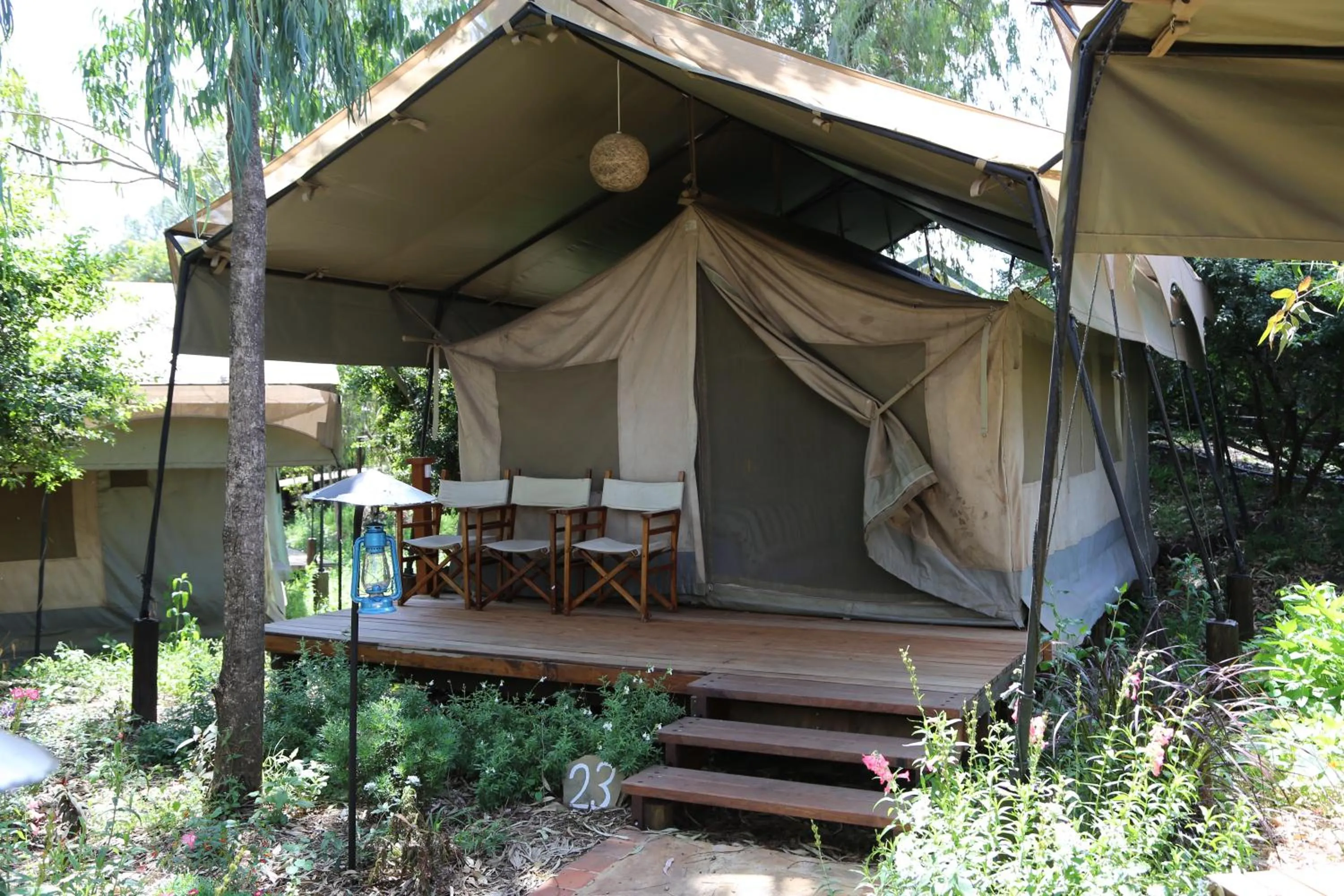Balcony/Terrace in Wildebeest Eco Camp