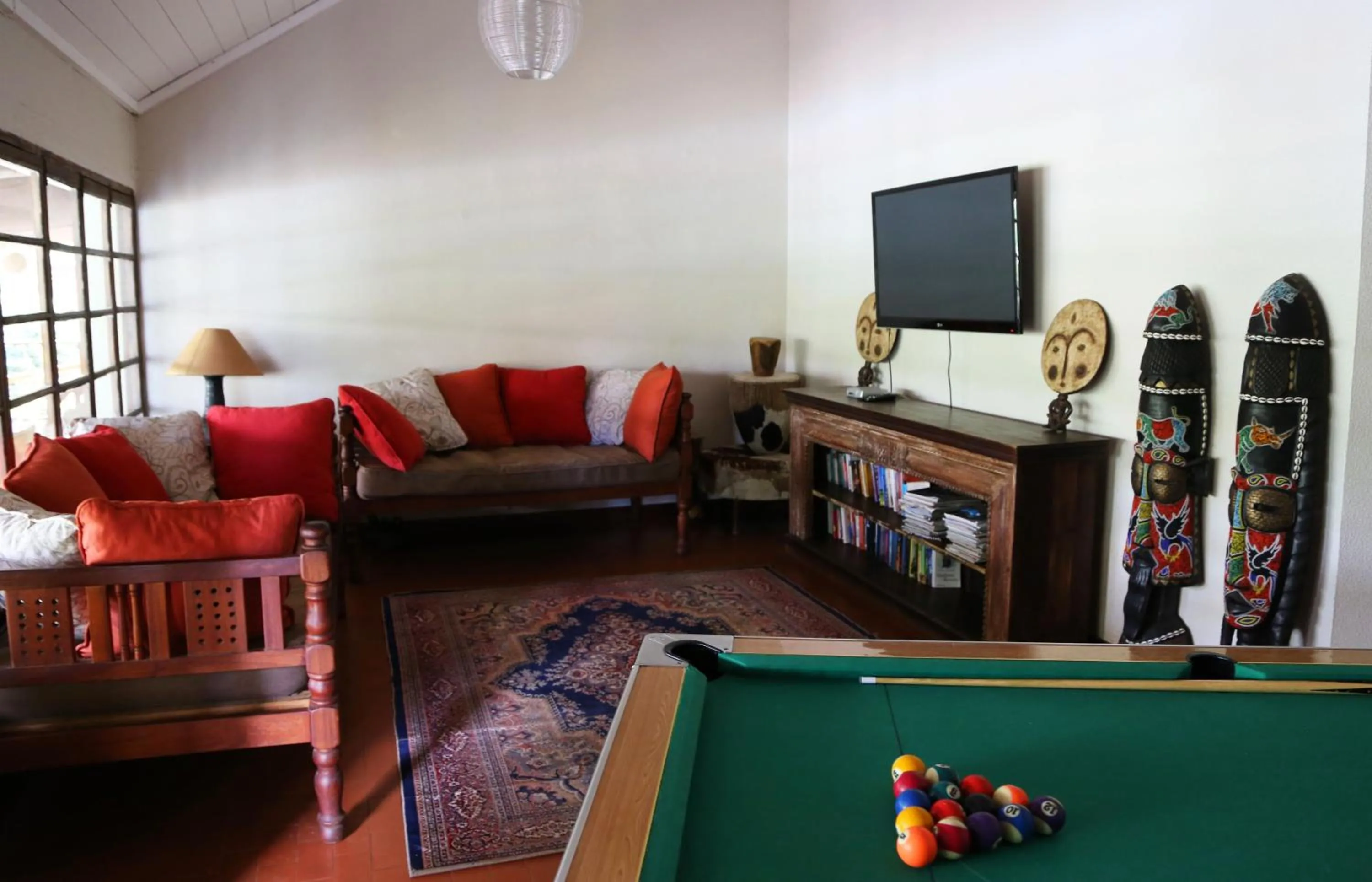 Communal lounge/ TV room in Wildebeest Eco Camp