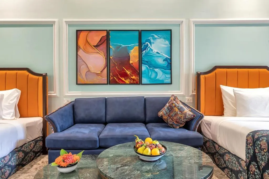 Seating area, Bed in Mayfair On Sea, Morjim Beach, Goa