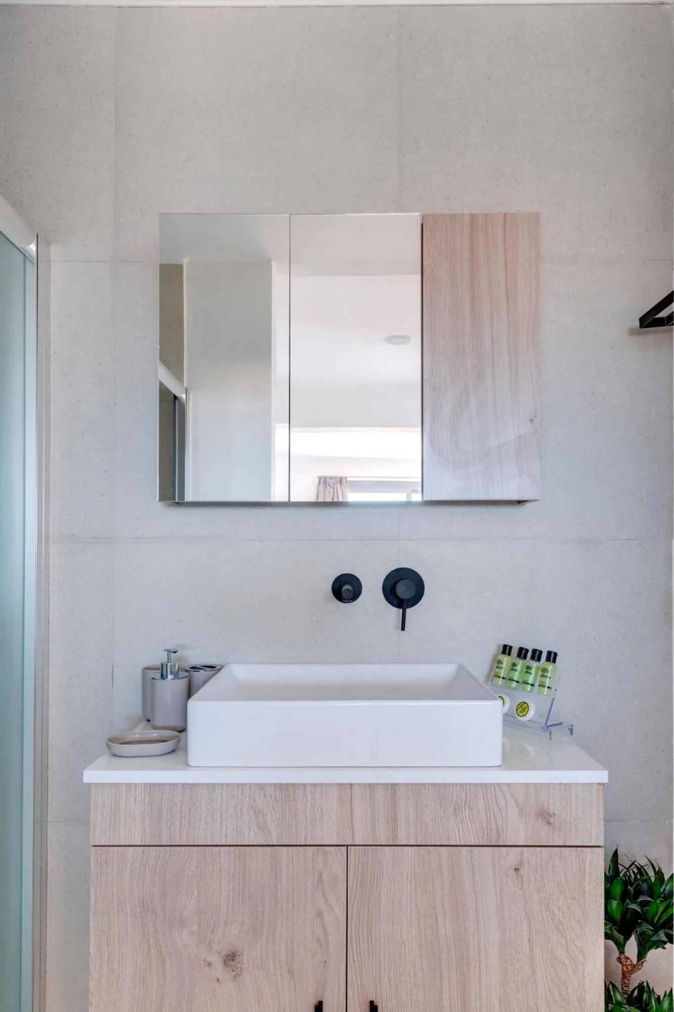 Bathroom in Chrysonisos Suites with Sunset & Seaviews near Kini