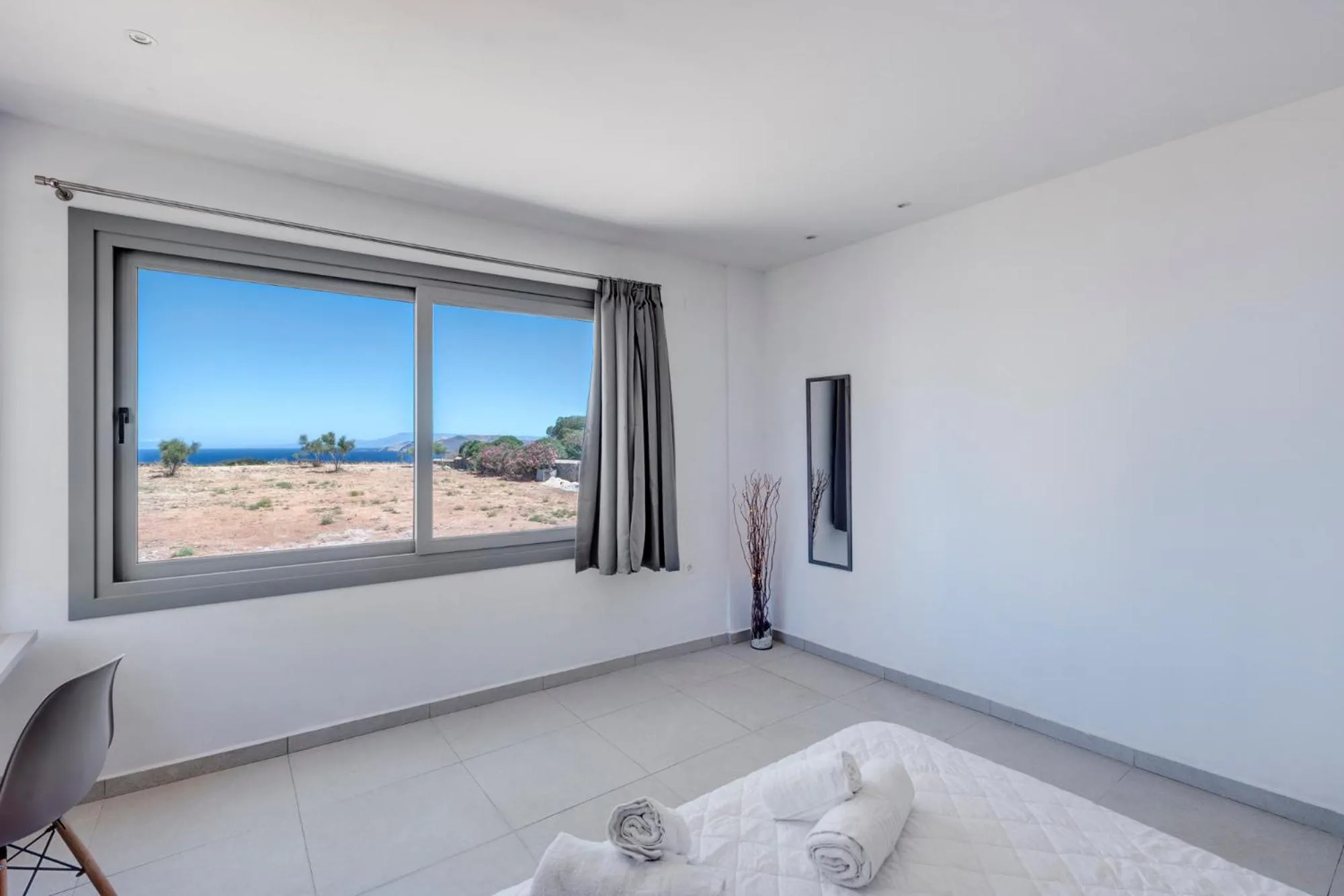 Natural landscape, Bed in Chrysonisos Suites with Sunset & Seaviews near Kini