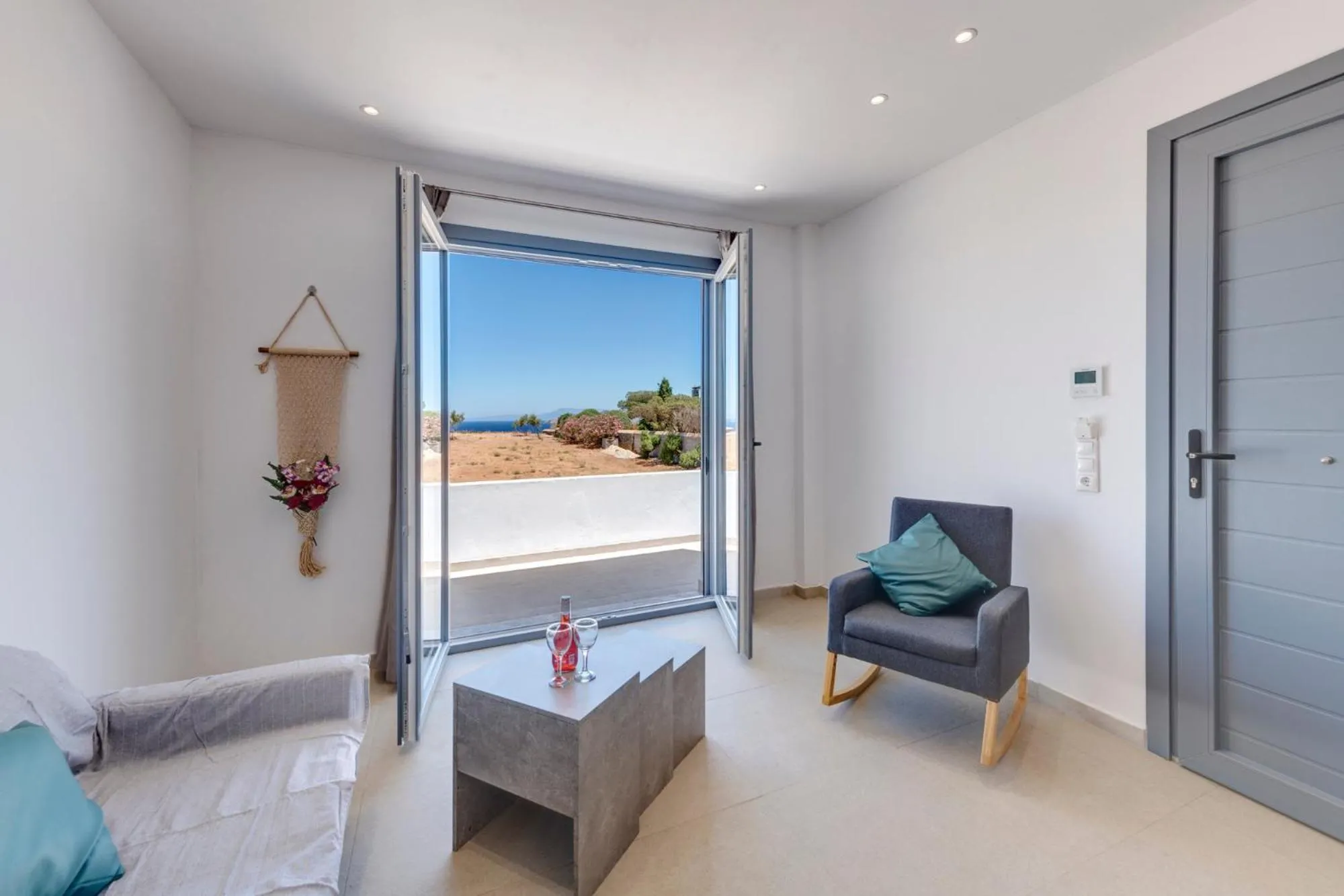 View (from property/room), Bed in Chrysonisos Suites with Sunset & Seaviews near Kini