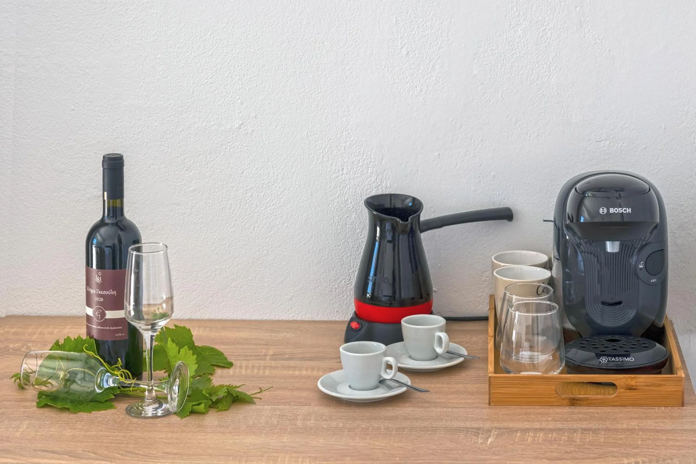 Coffee/tea facilities in Chrysonisos Suites with Sunset & Seaviews near Kini