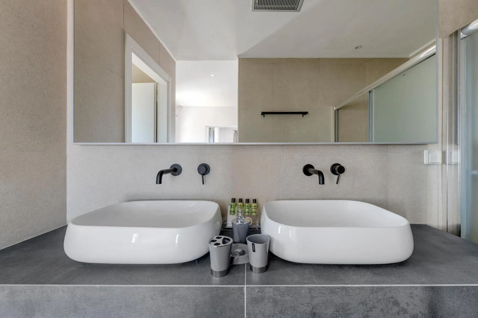 Bathroom in Chrysonisos Suites with Sunset & Seaviews near Kini