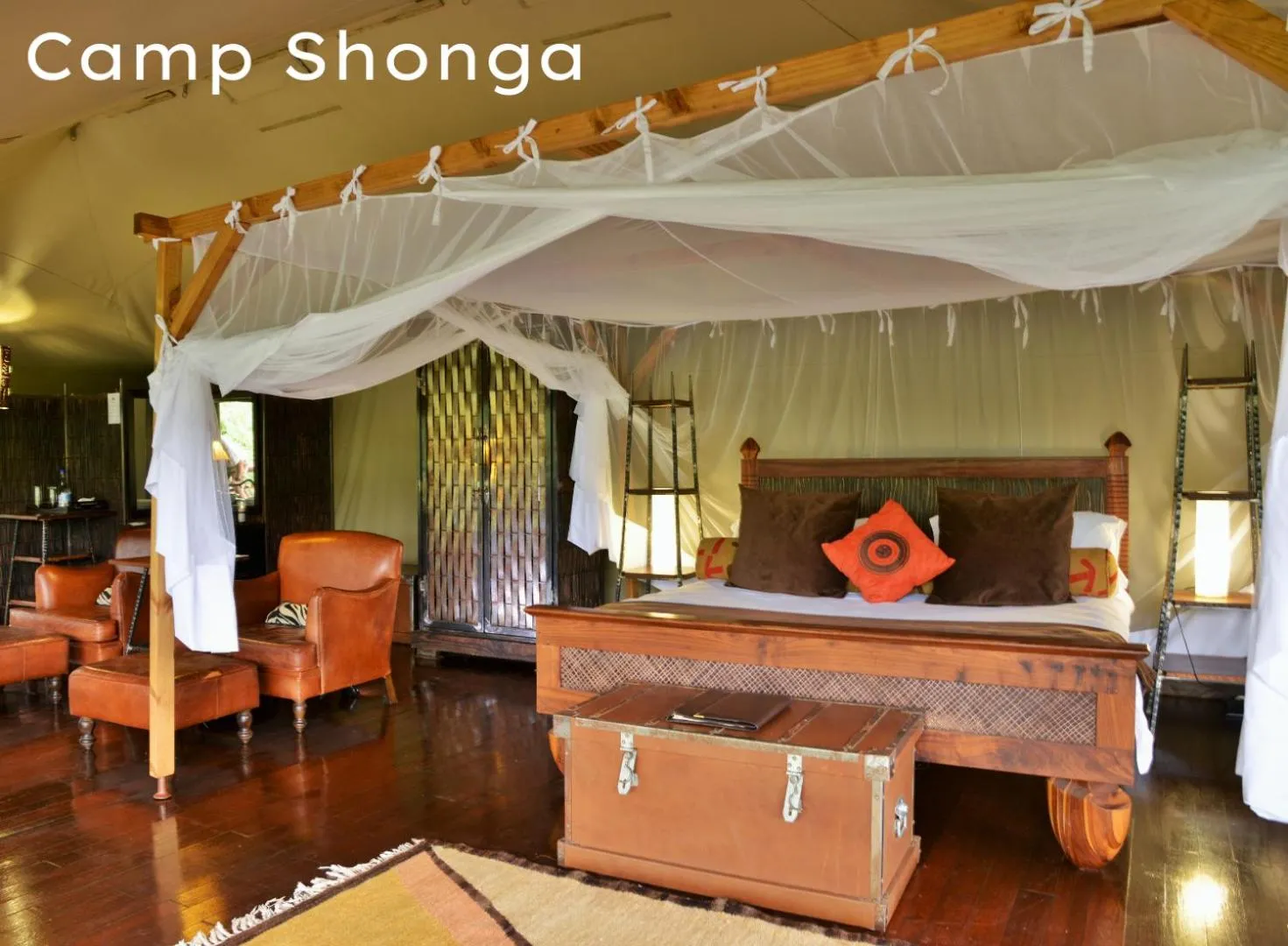 Bed in Shishangeni Lodge In Kruger National Park