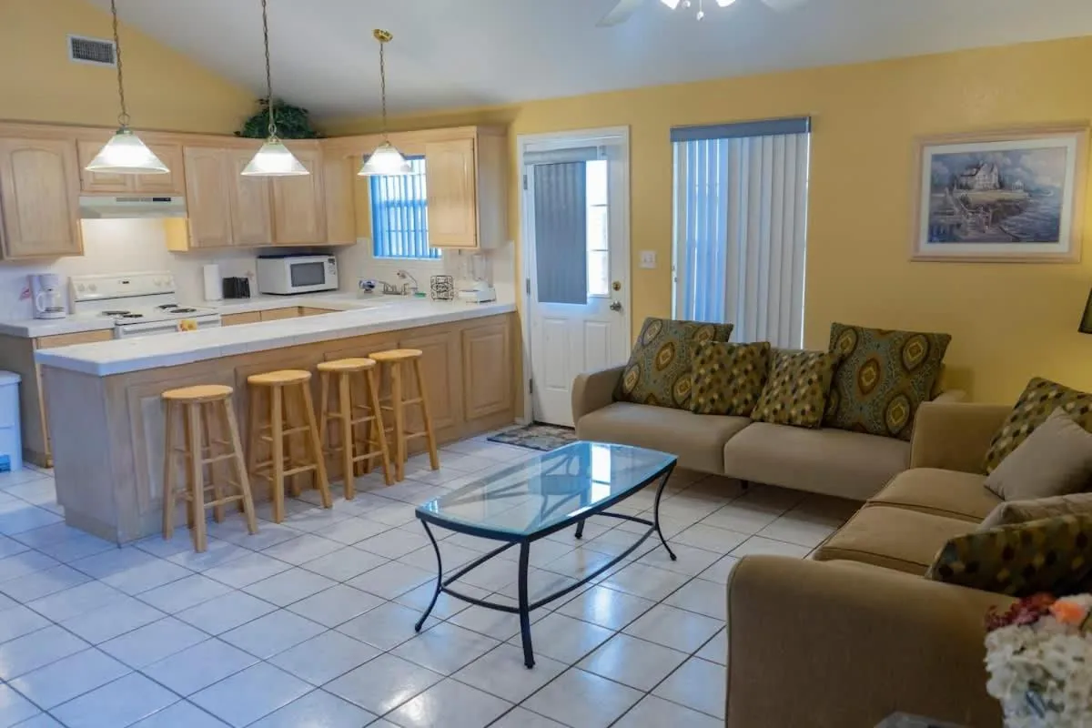 Living room in Blue Siren House