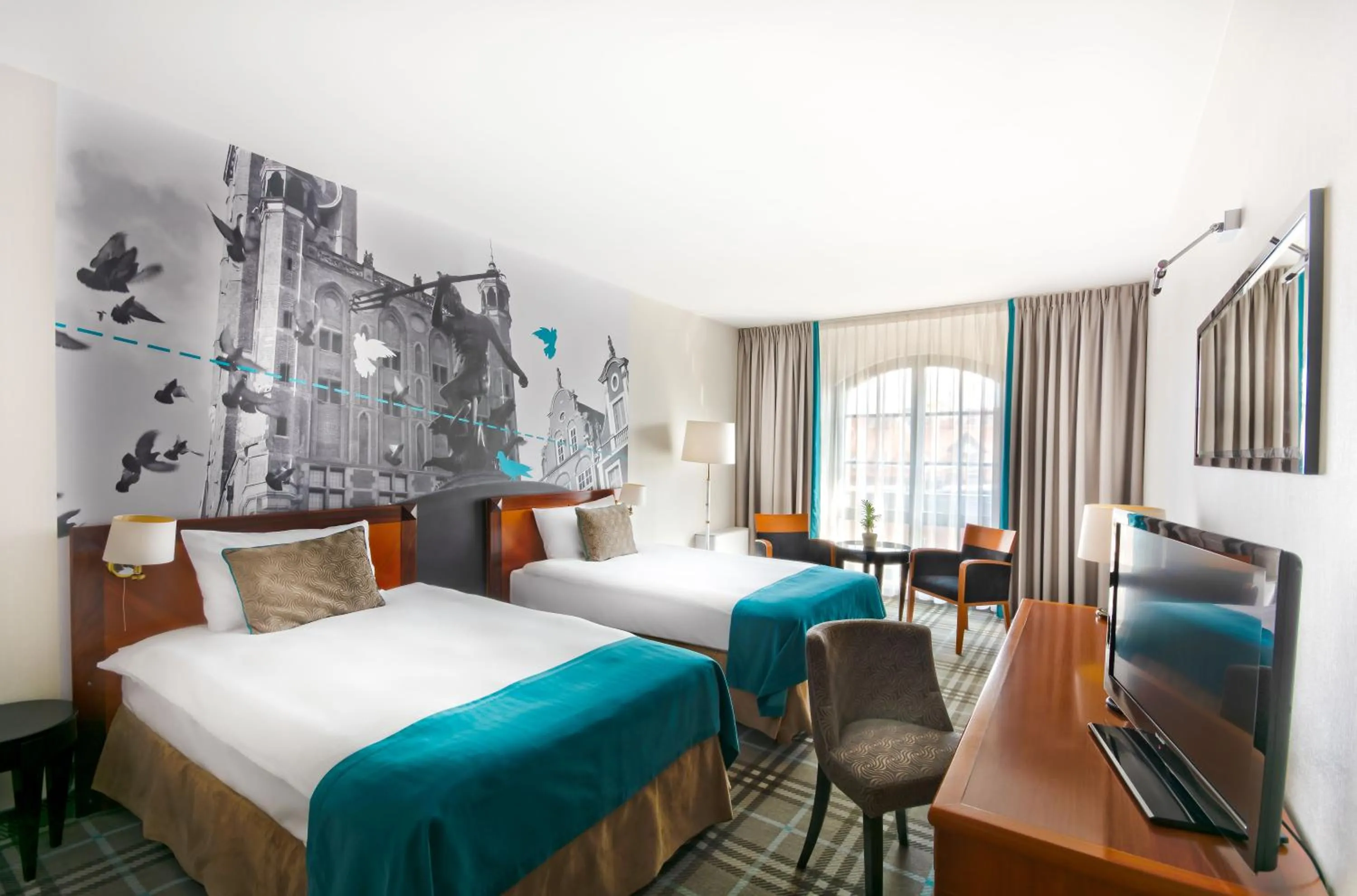 View (from property/room), Bed in Hotel Hanza