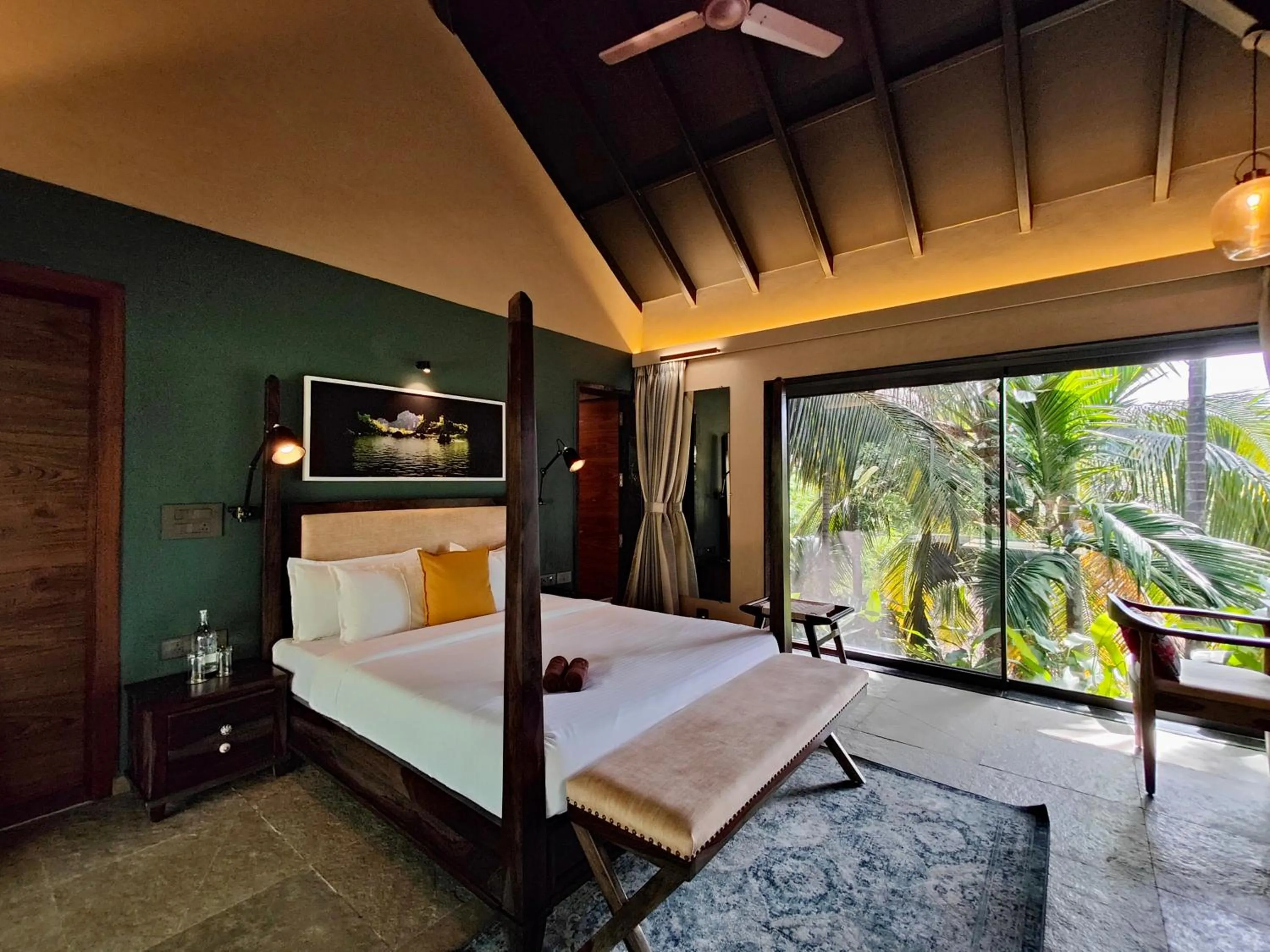 Bed in SaffronStays Kimaya, Alibaug