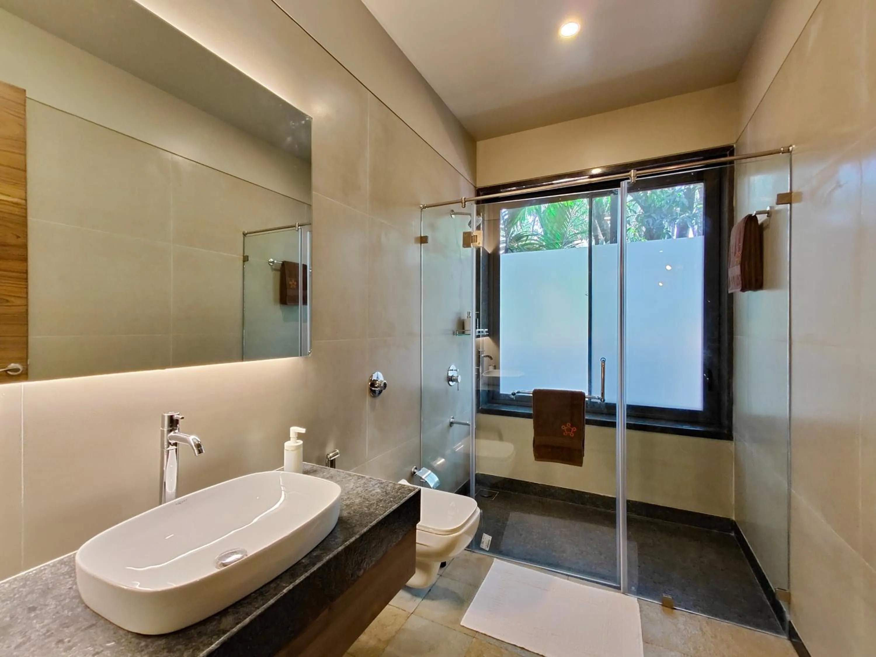Bathroom in SaffronStays Kimaya, Alibaug