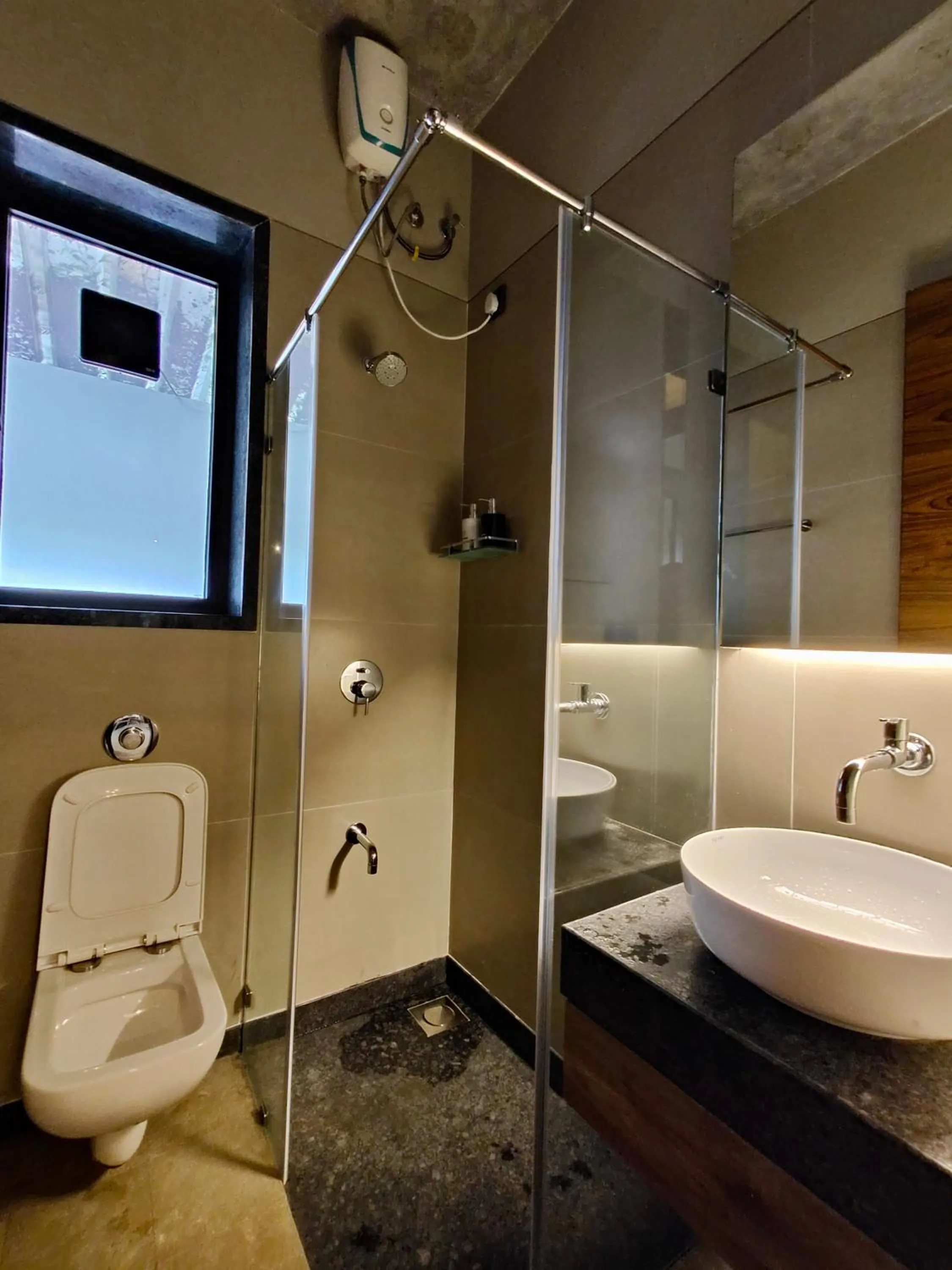 Bathroom in SaffronStays Kimaya, Alibaug