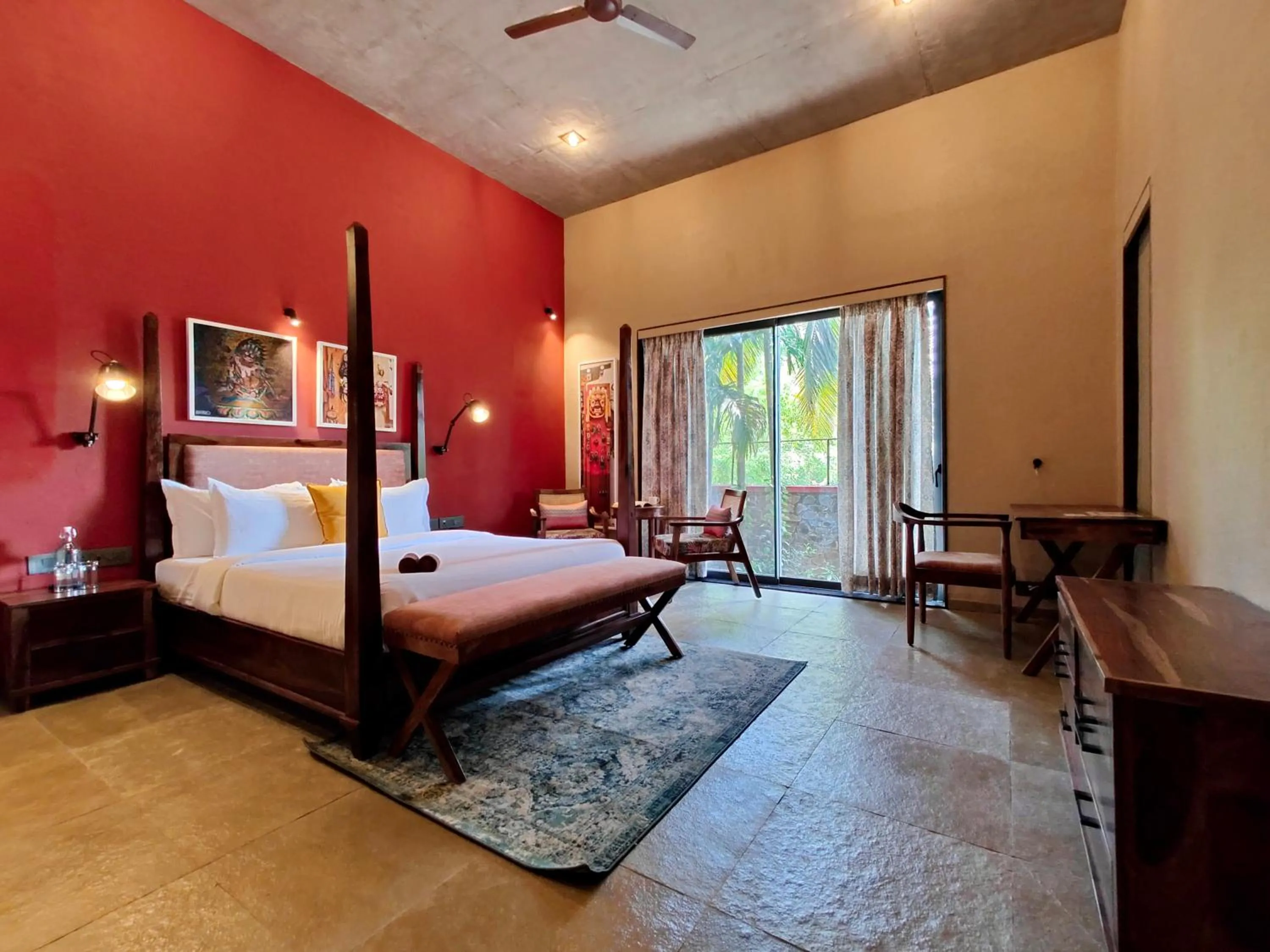 Bed in SaffronStays Kimaya, Alibaug