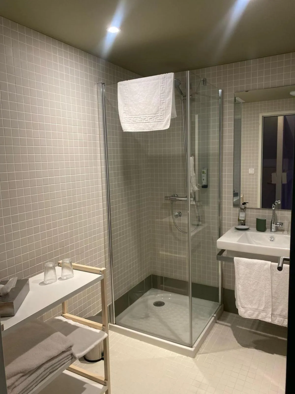 Shower in Logis Hôtel Altitude et Spa Pierre-Percée