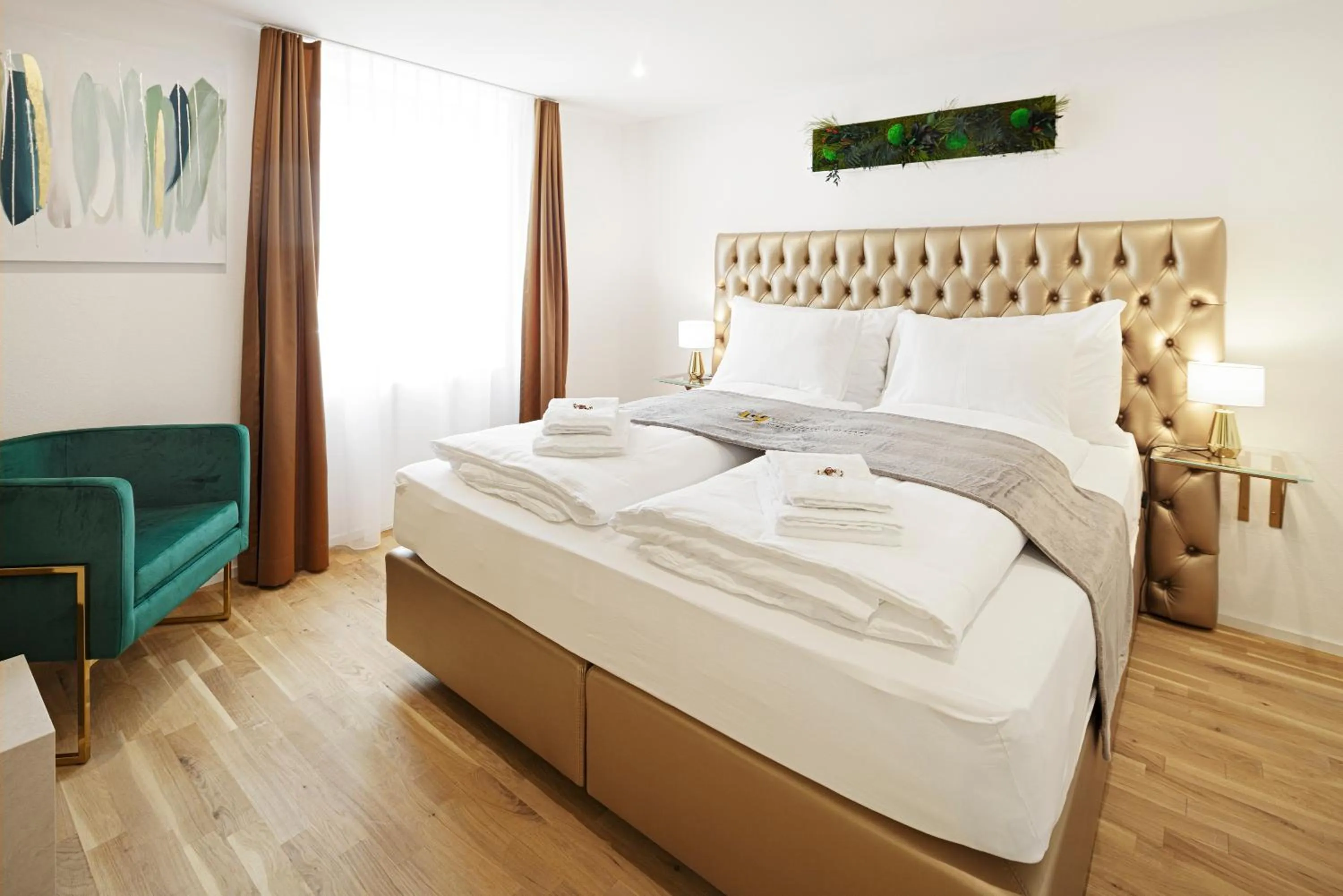 Bed in VISIMO Apartments Steigerstrasse St Gallen - Modern Living near OLMA & Hospital