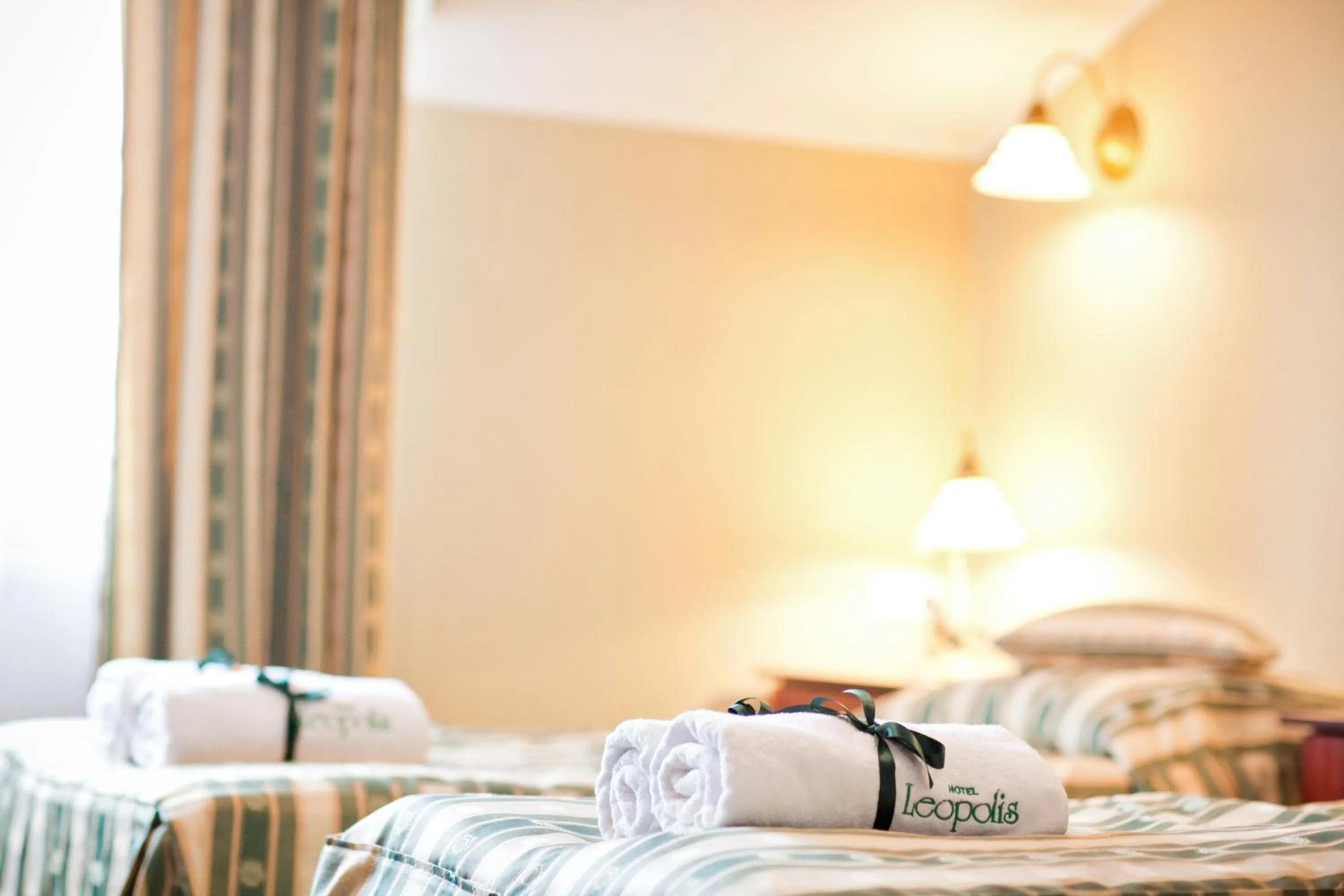 Bed in Hotel Leopolis