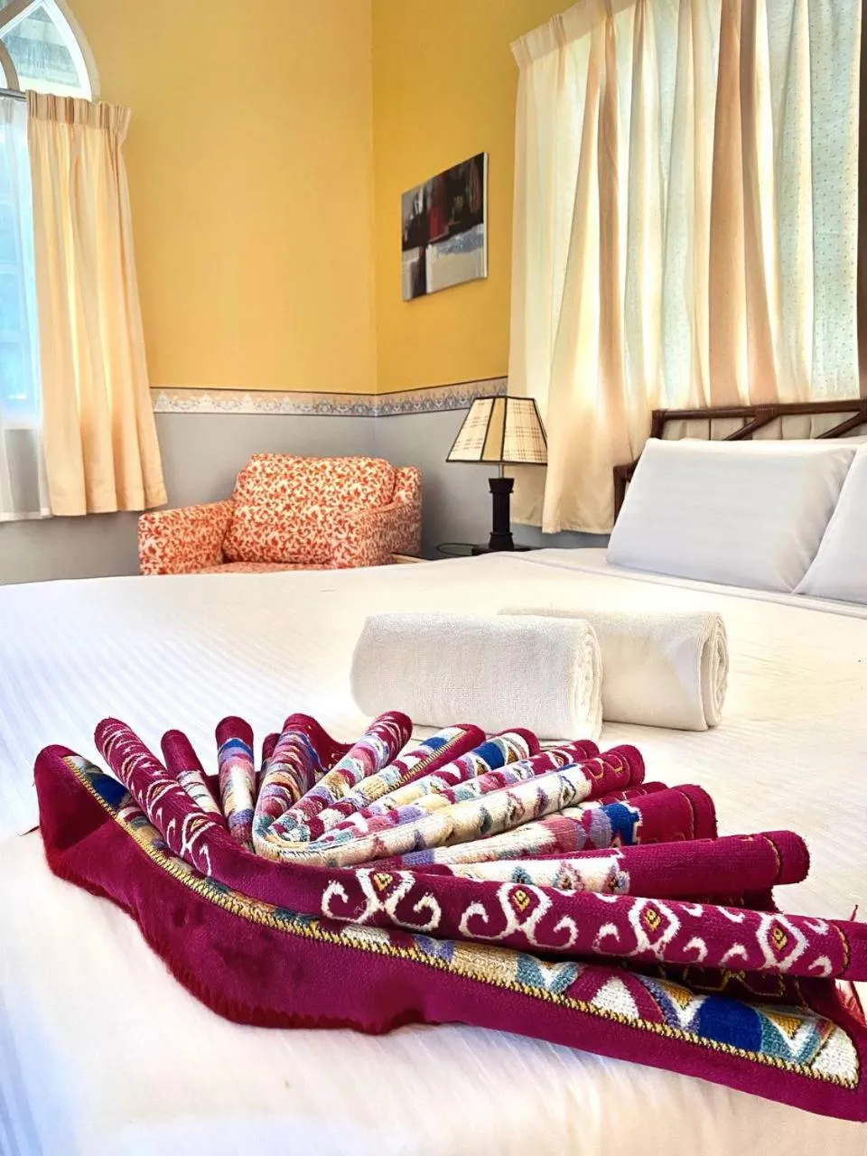 Seating area, Bed in RUMBIA RESORT VILLA Paka Terengganu