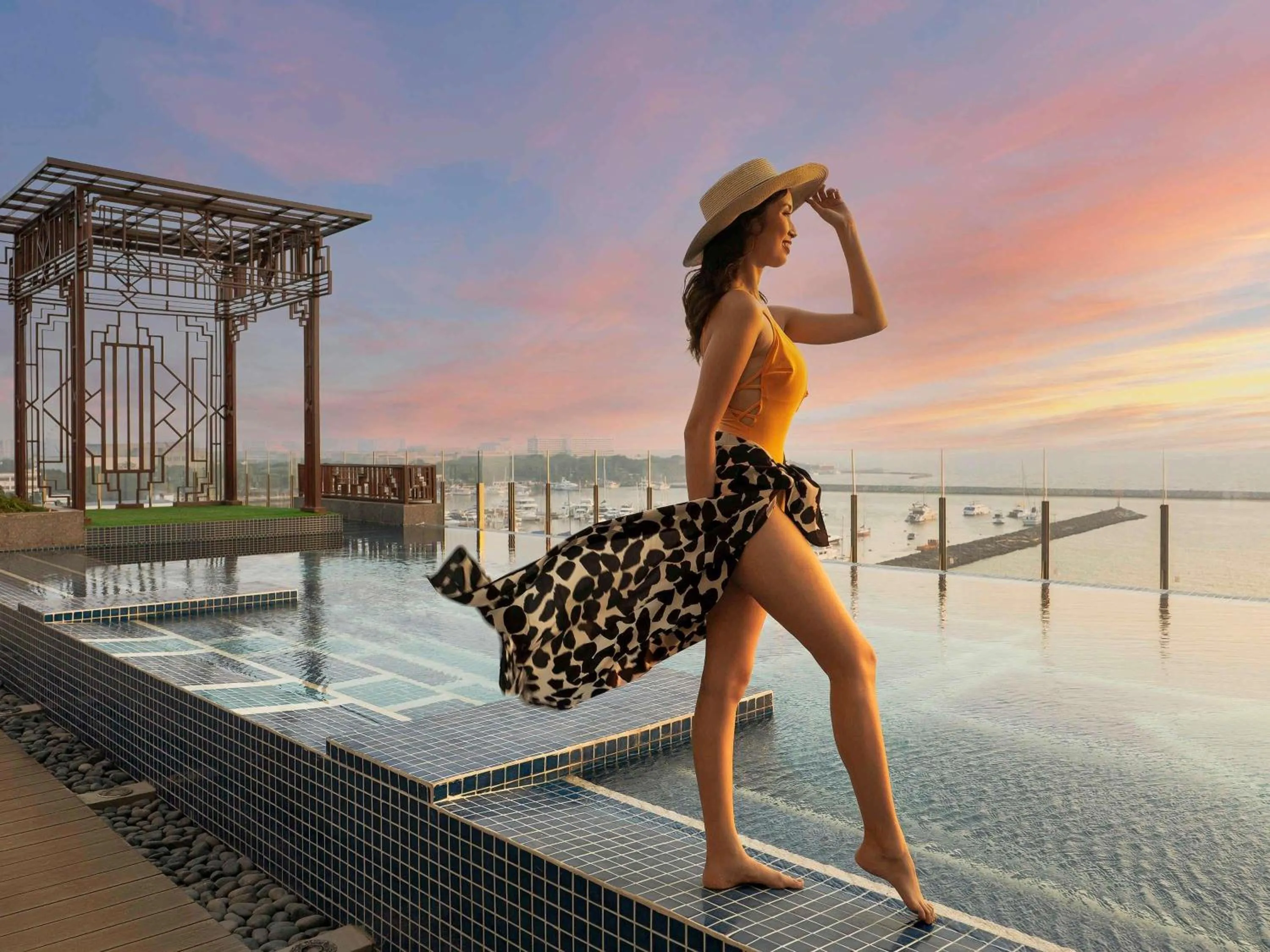 Pool view in Admiral Hotel Manila - MGallery Collection