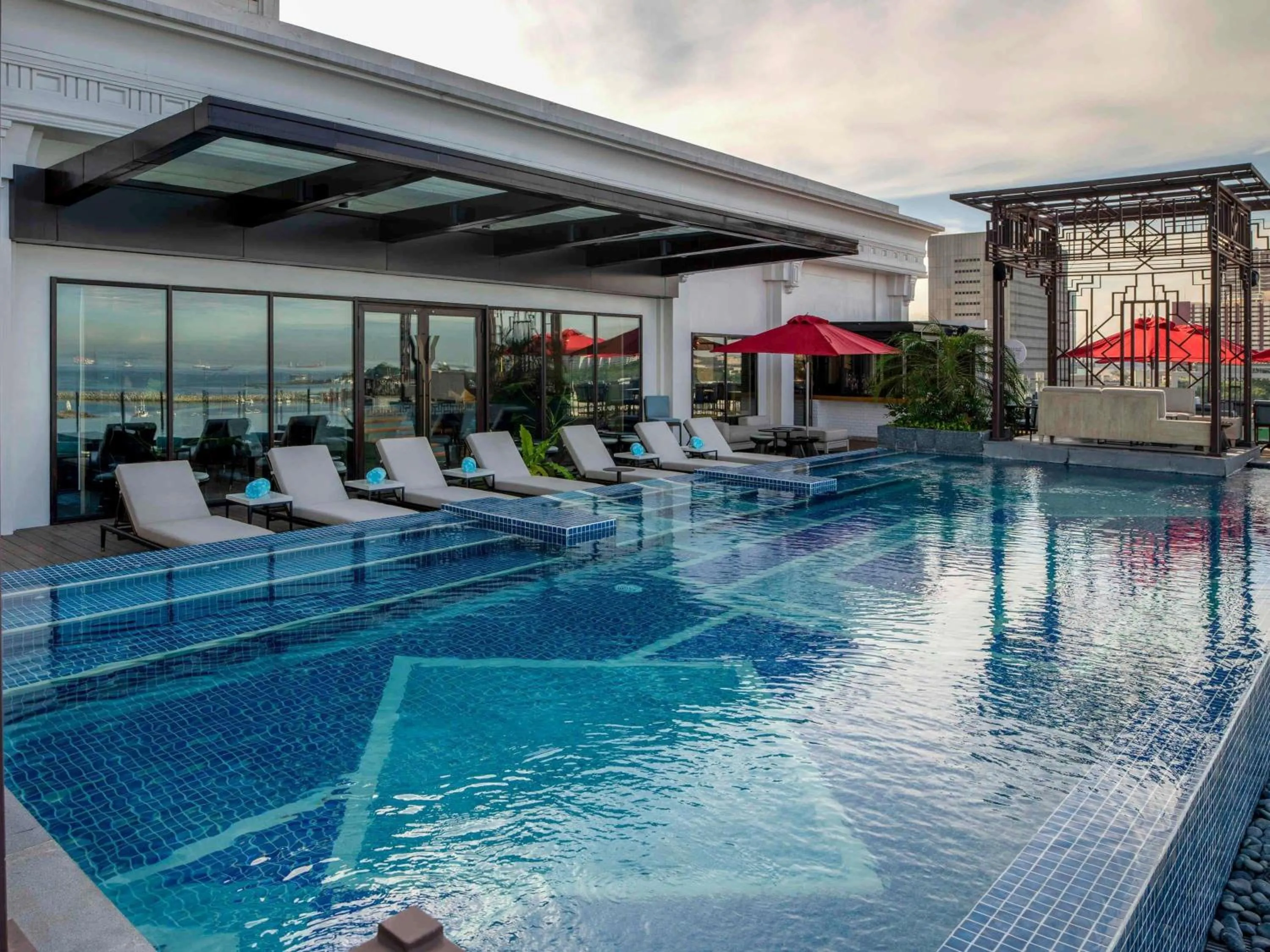 Pool view in Admiral Hotel Manila - MGallery Collection