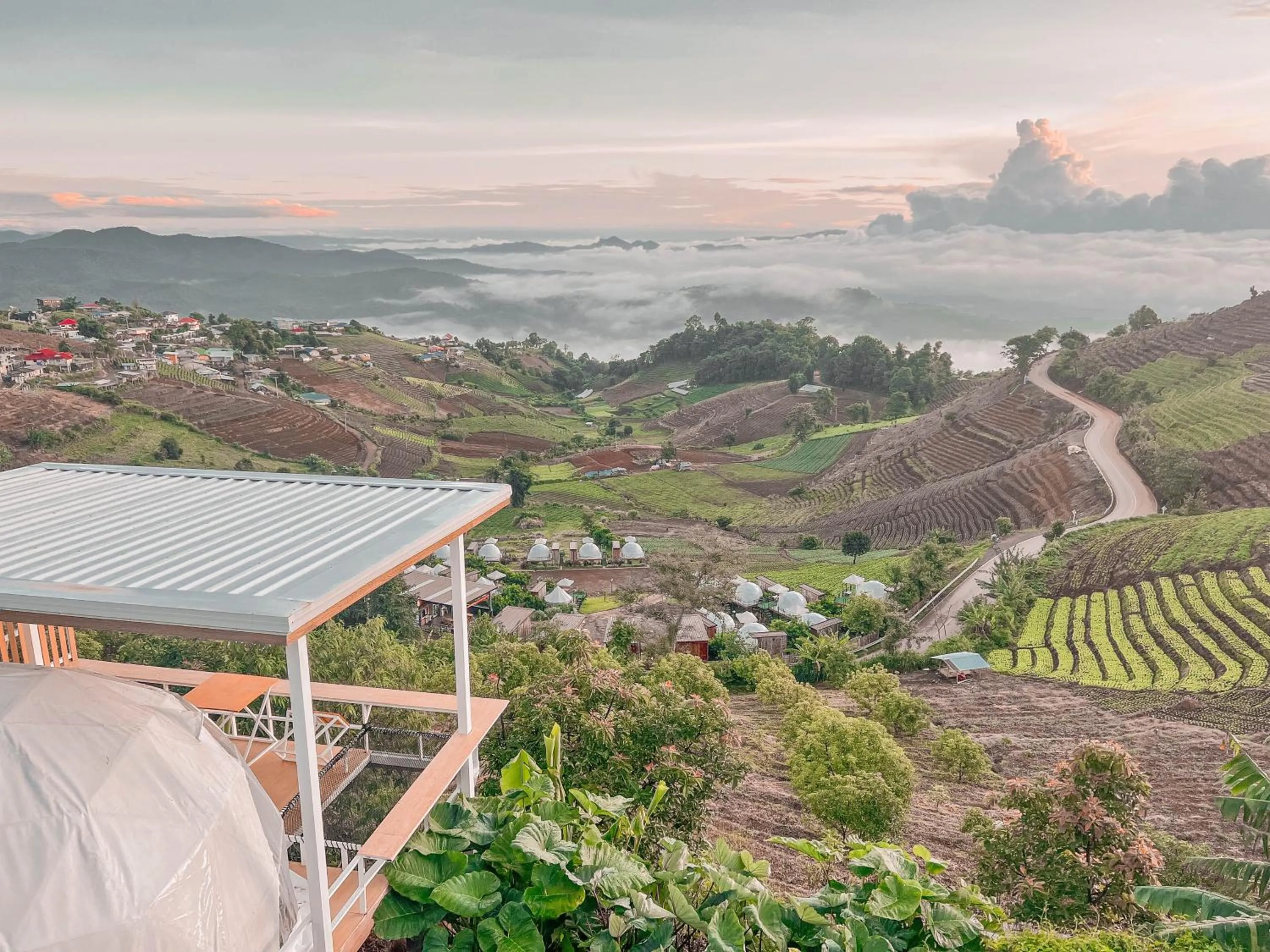 Natural landscape in ม่อนชาพาเพลิน ม่อนแจ่ม Monchapaplearn Monjam