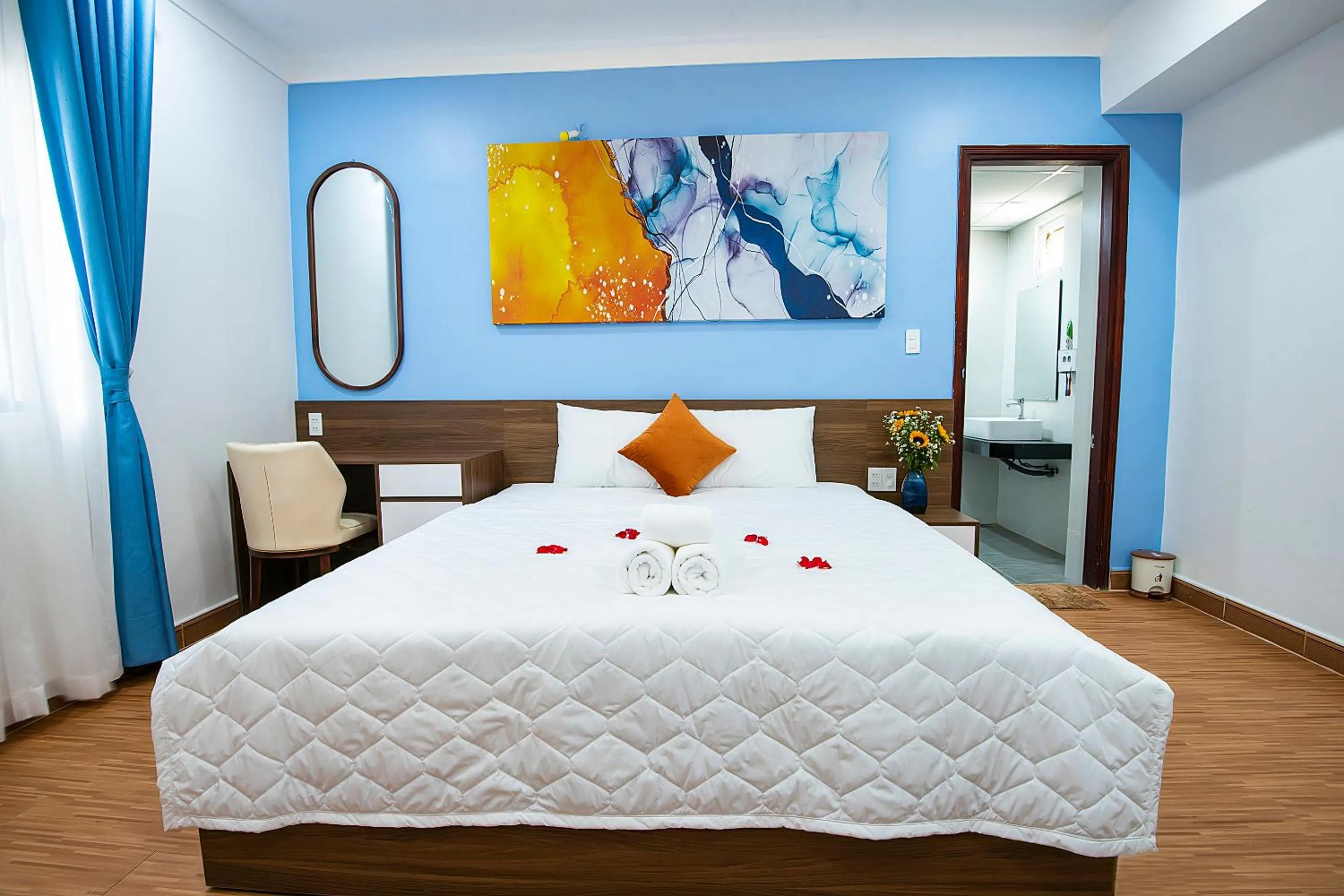 Photo of the whole room, Bed in Valentino Homestay Hue