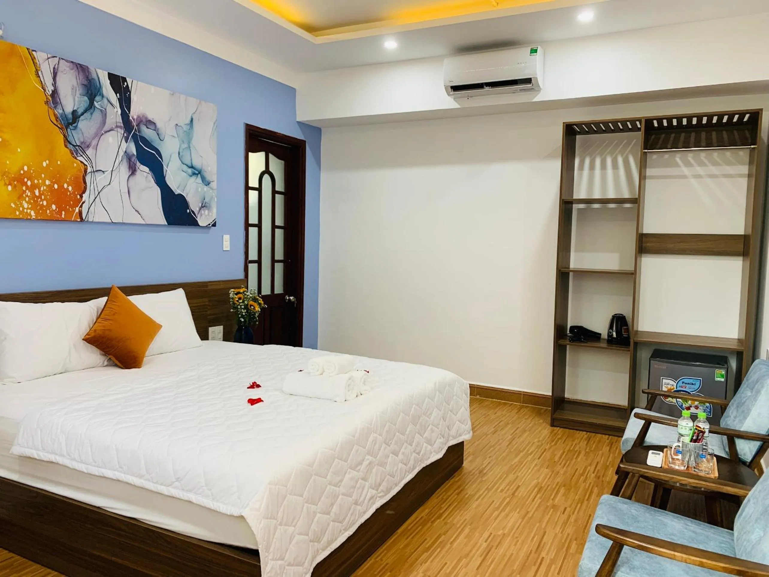 Photo of the whole room, Bed in Valentino Homestay Hue