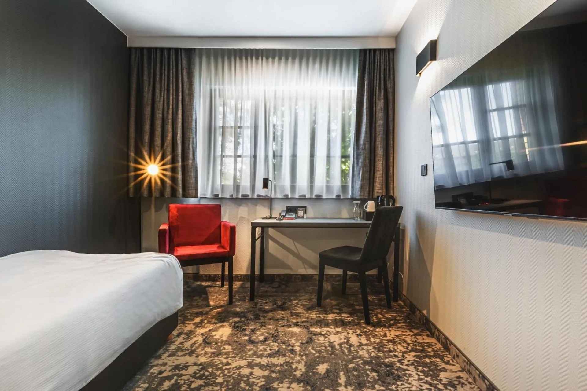 Seating area, Bed in Qubus Hotel Gorzów Wielkopolski