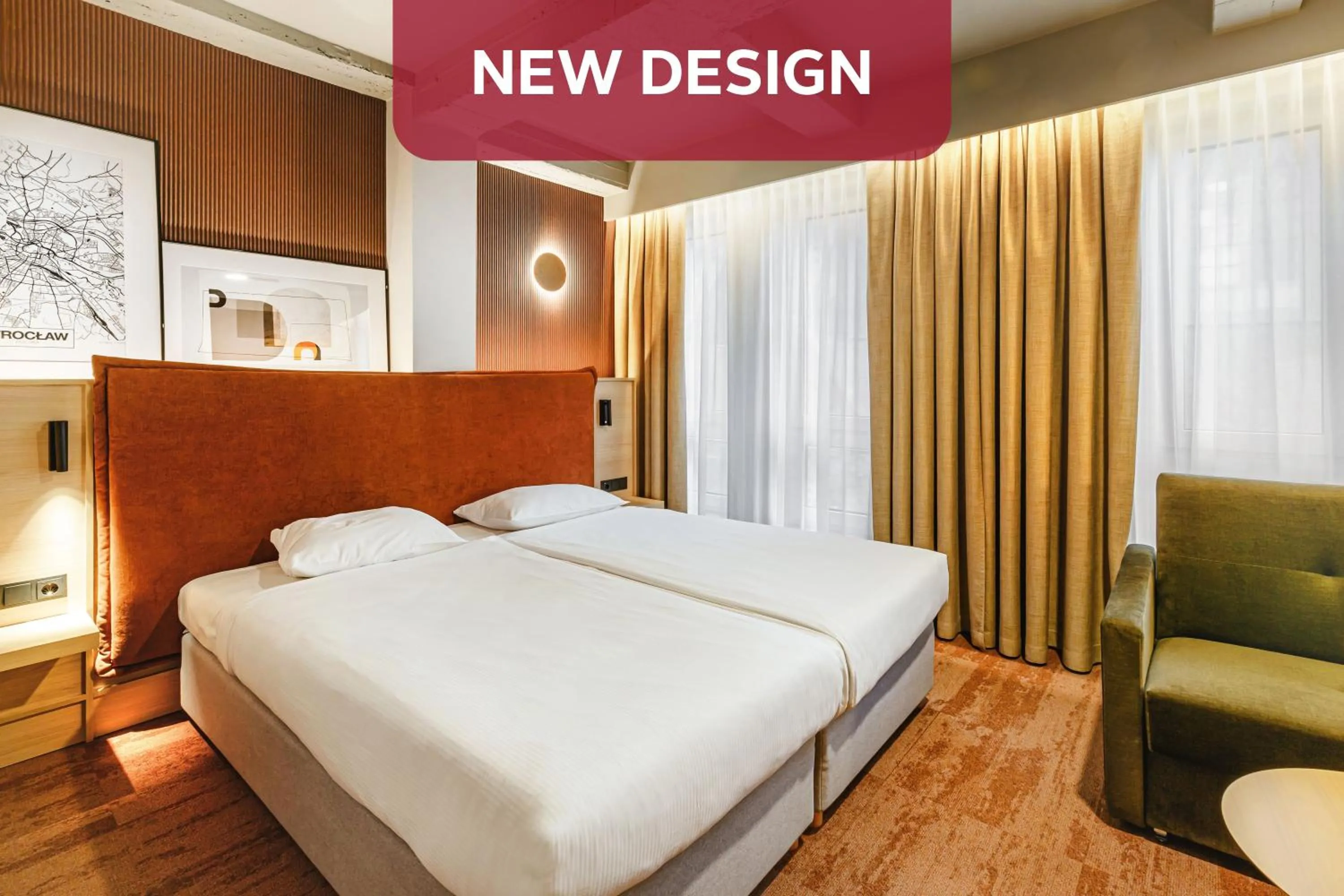 Bed in Qubus Hotel Wrocław