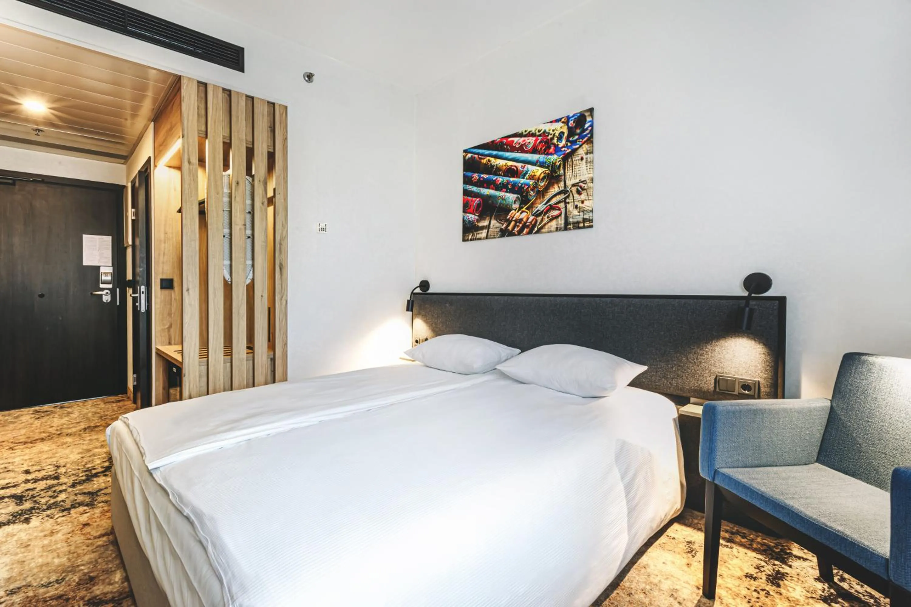 Bed in Qubus Hotel Łódź