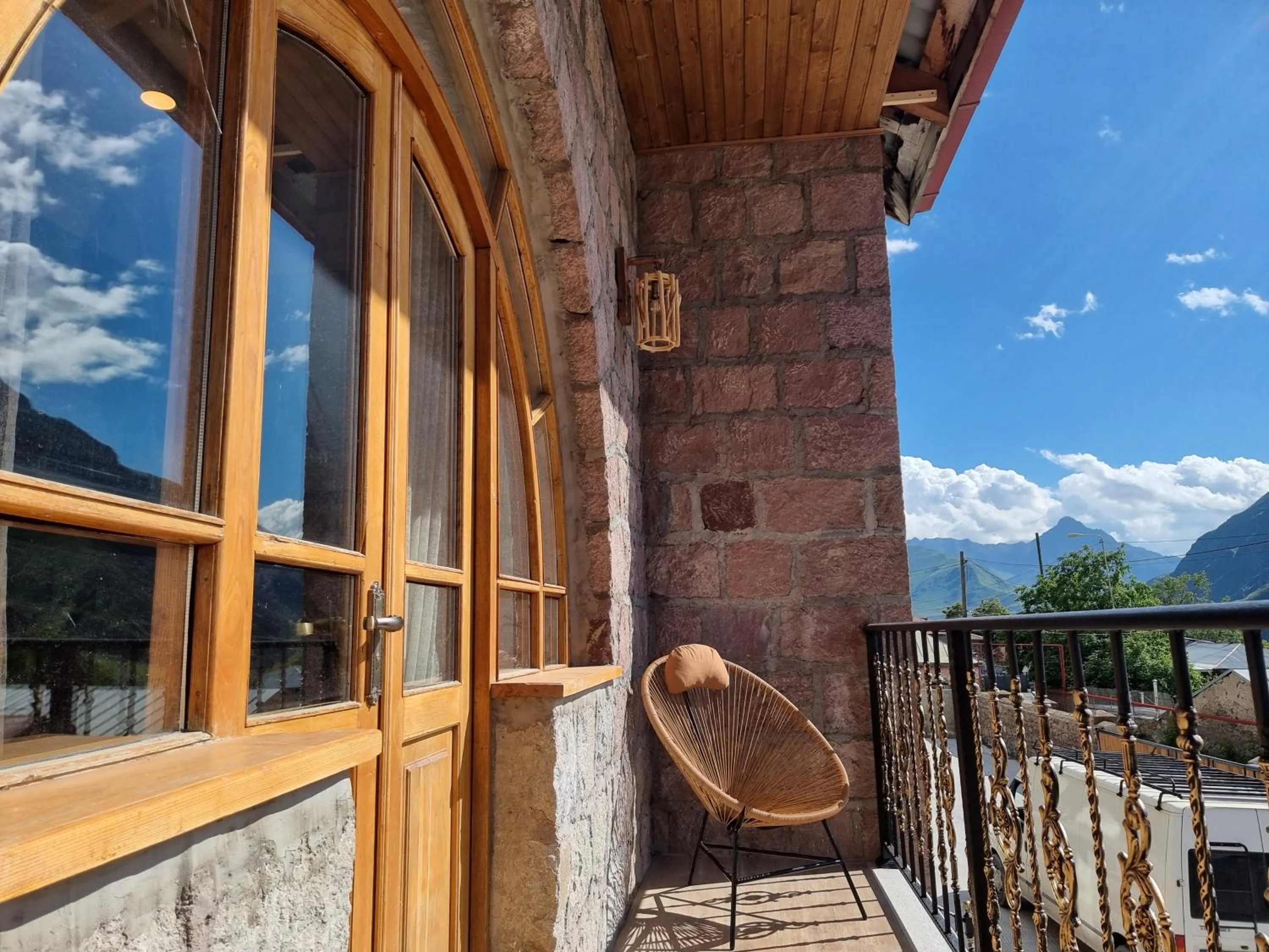 Mountain view, Balcony/Terrace in GRAF Kazbegi