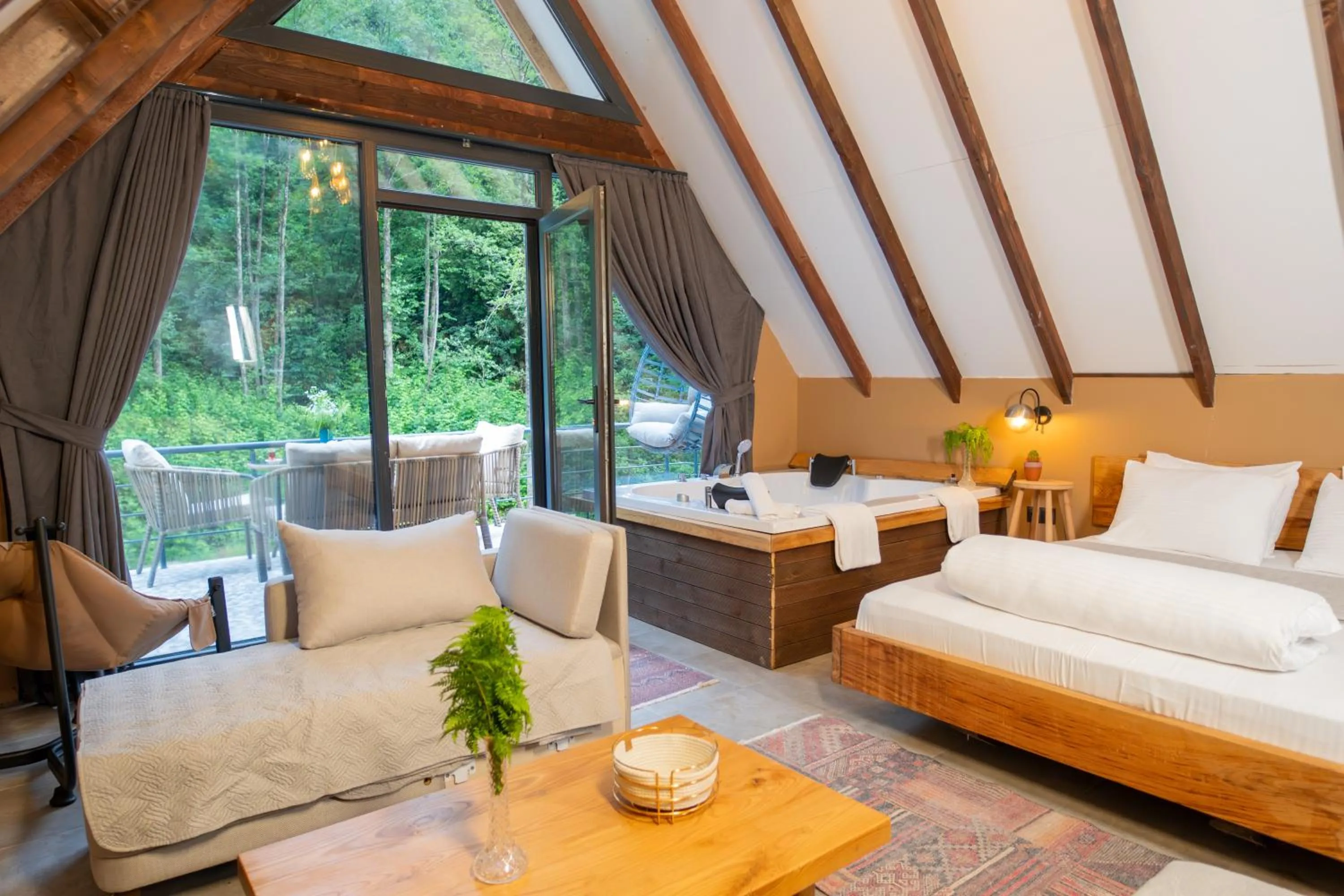 Bed in Danzi camping tiny house