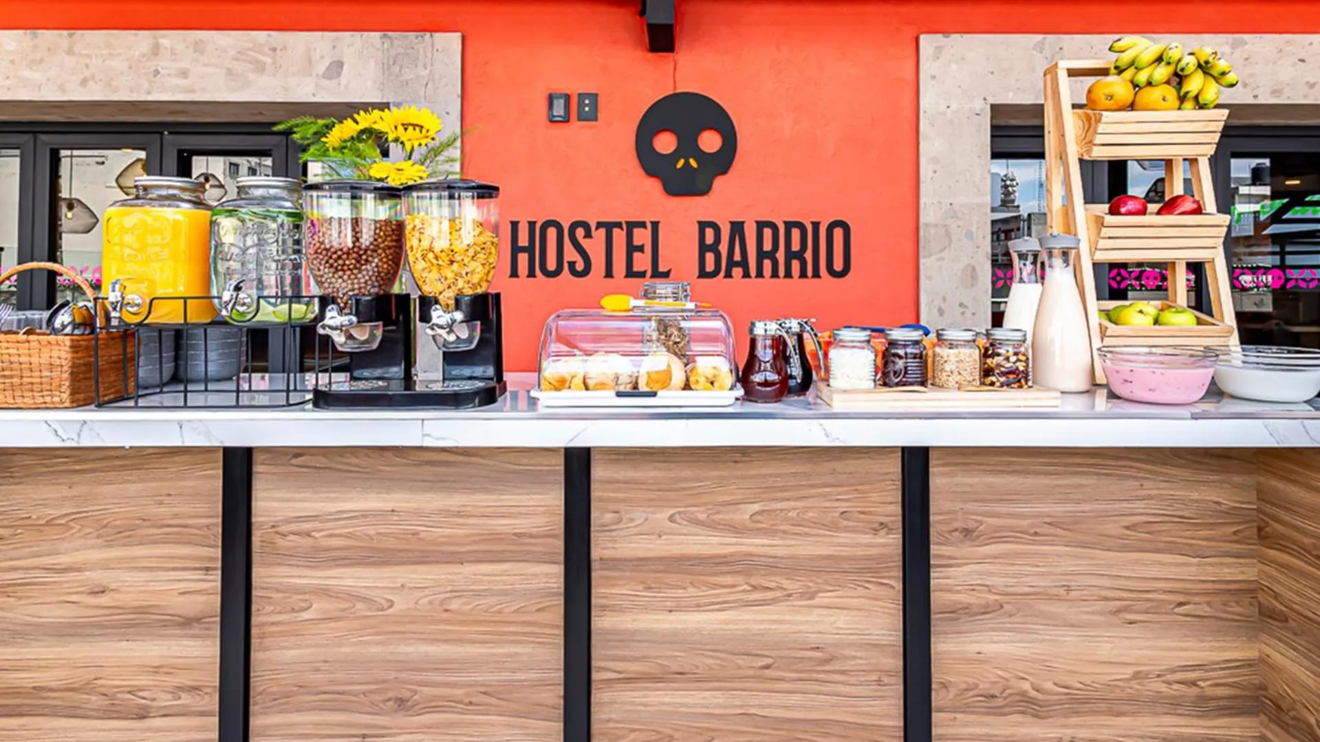 Breakfast in Barrio Downtown Mexico City Hostel