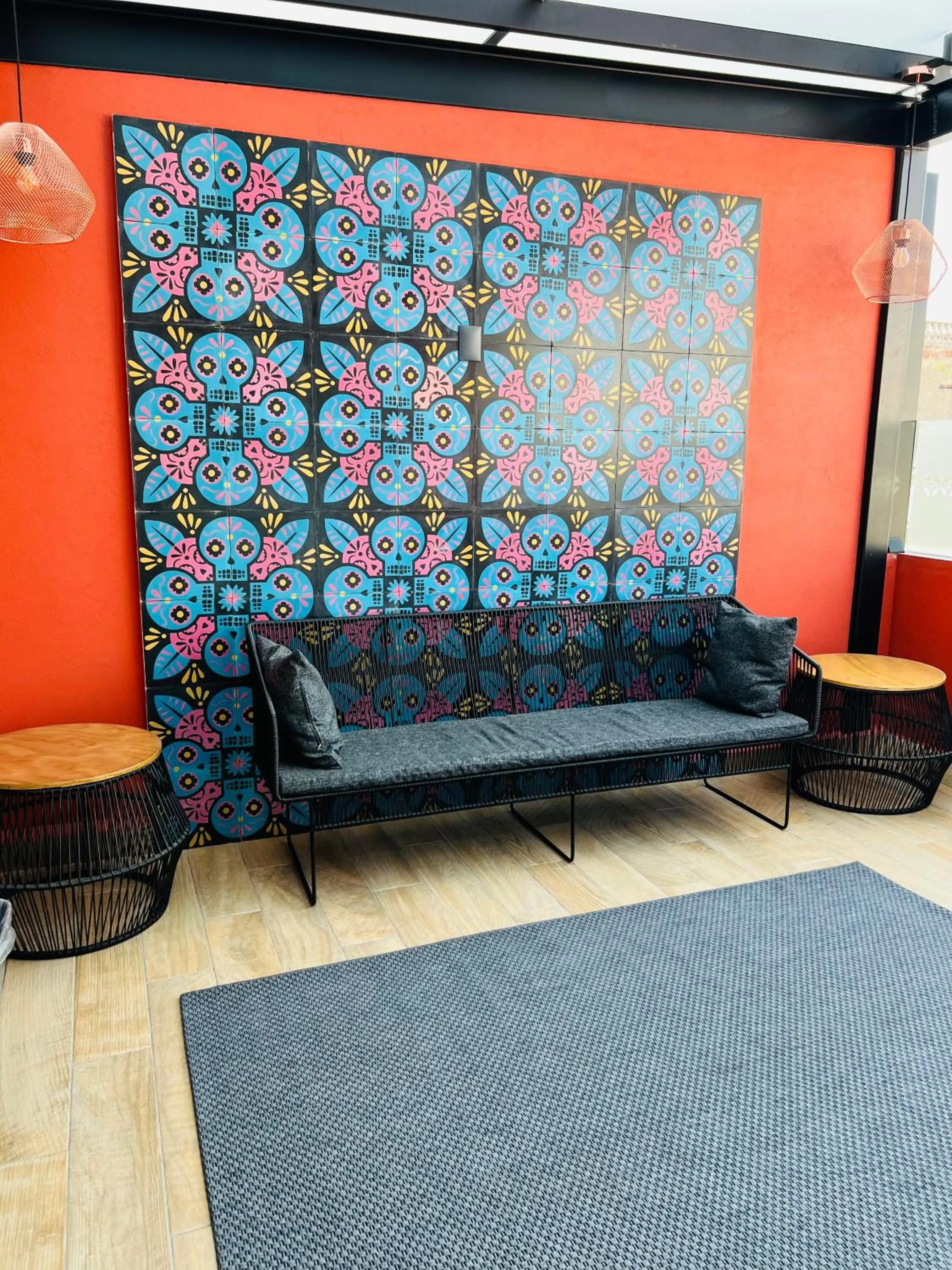 Seating area in Barrio Downtown Mexico City Hostel