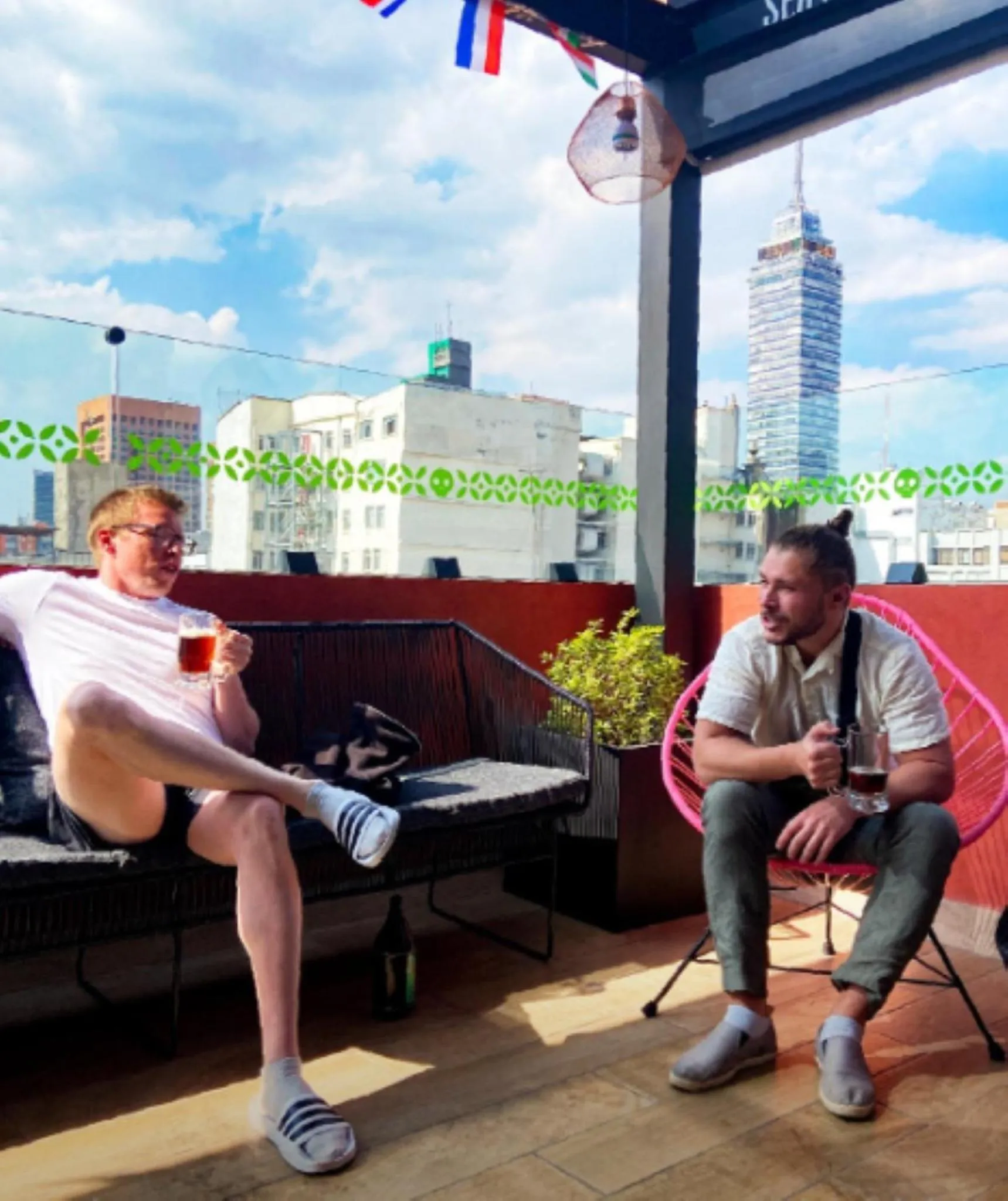 Balcony/Terrace in Barrio Downtown Mexico City Hostel