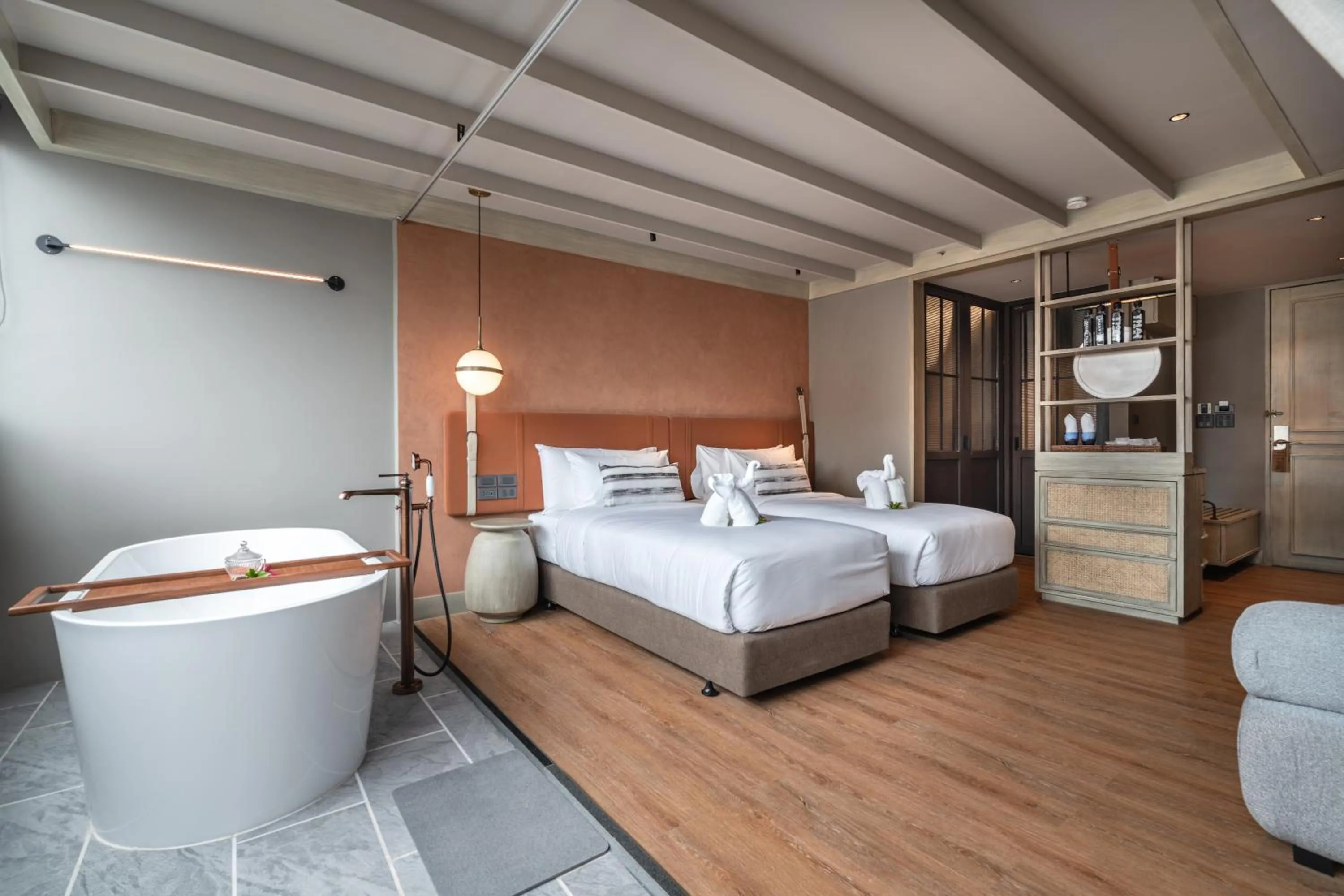 Bed in Thai Fight Hotel