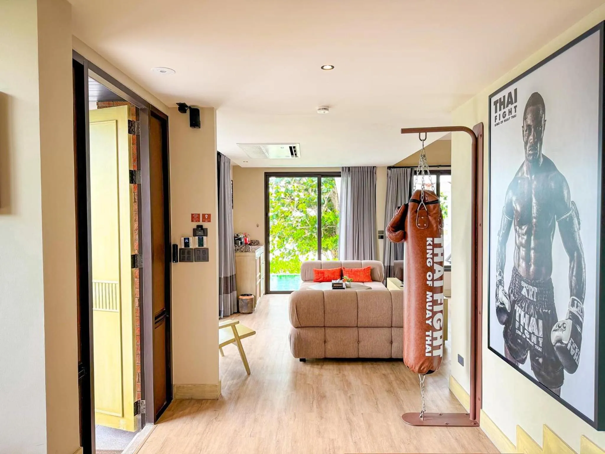 Living room, Bed in Thai Fight Hotel