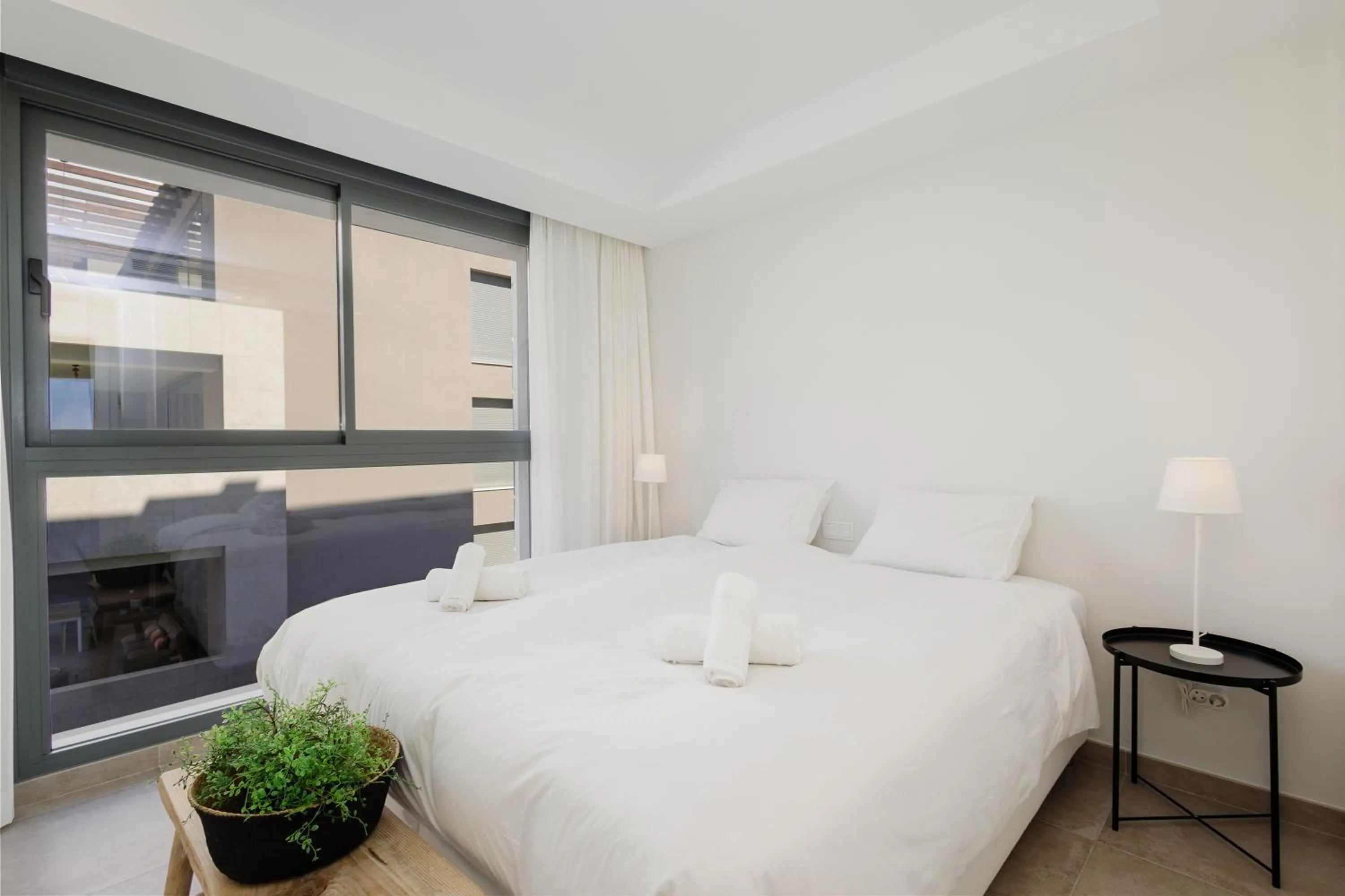Bed in Luxury holiday apartment with 2 bedrooms in Cancelada