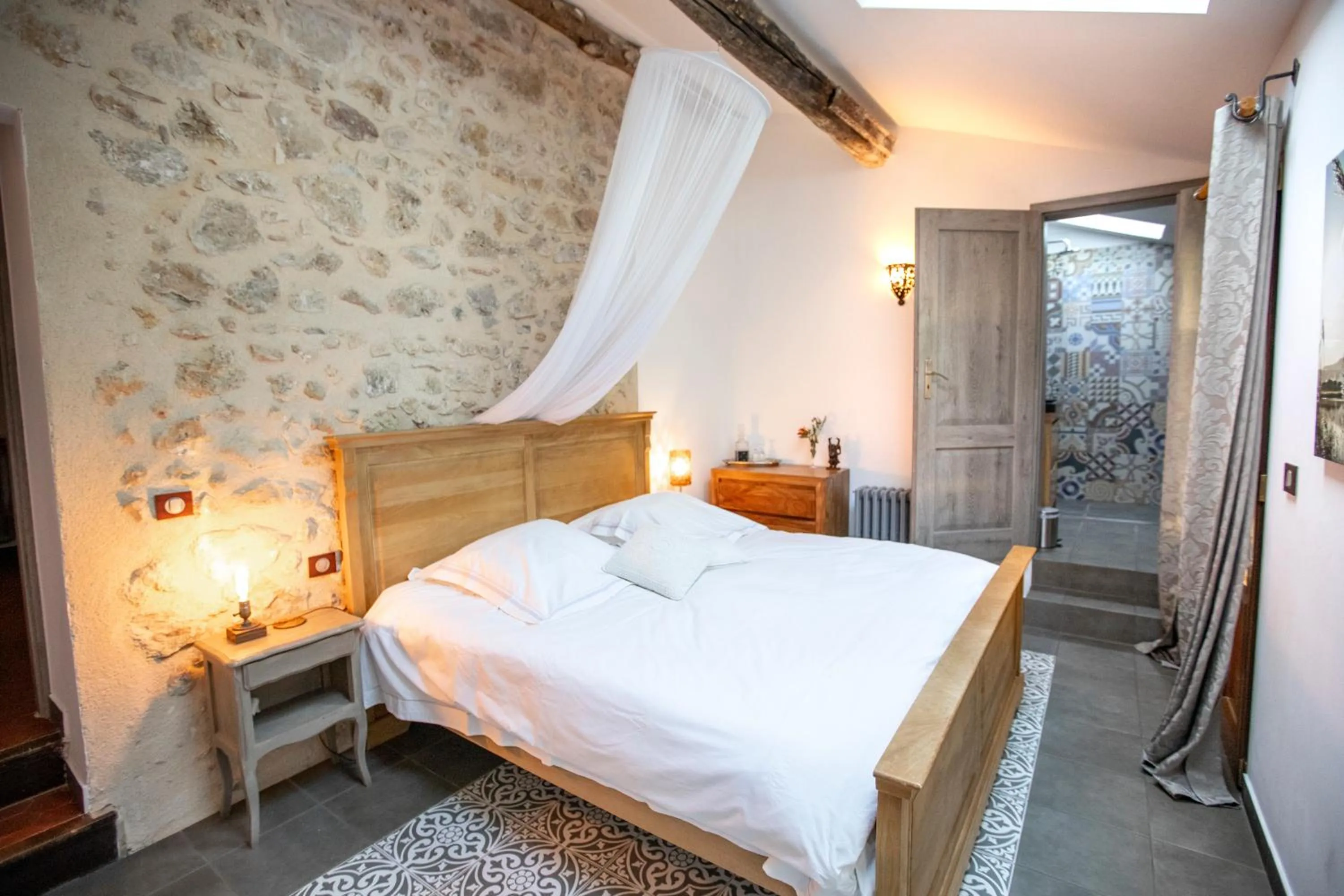 Bedroom, Bed in Le Mas des Romarins, FAYENCE