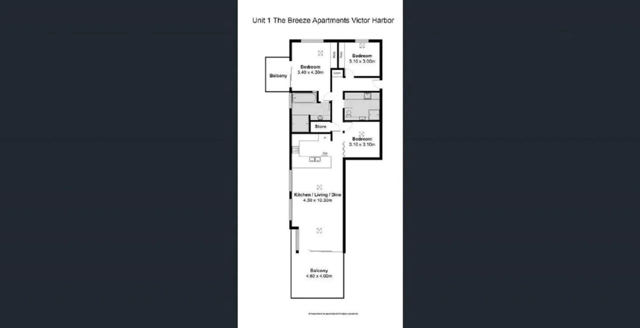 Floor plan in Breeze Beachfront Apartment