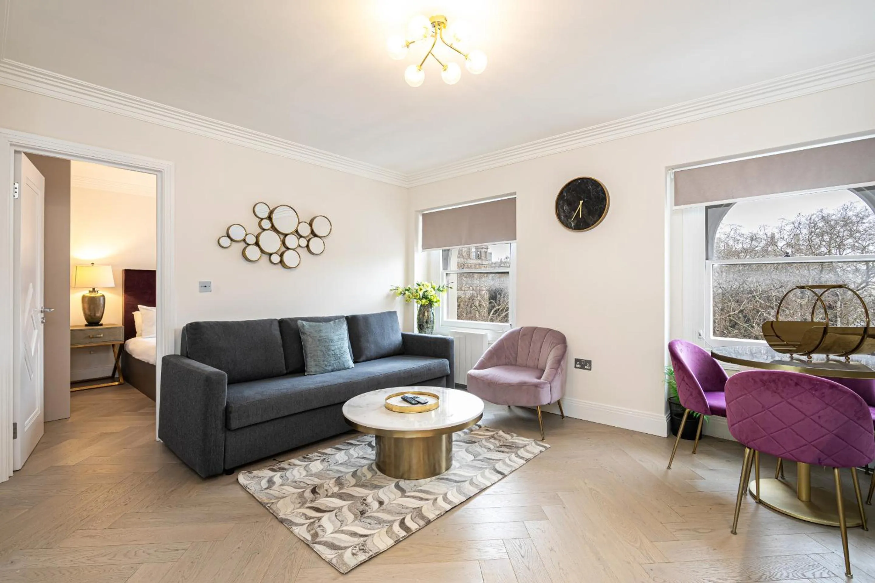 Living room in Modern Apartments Near Harrods and the Science Museum
