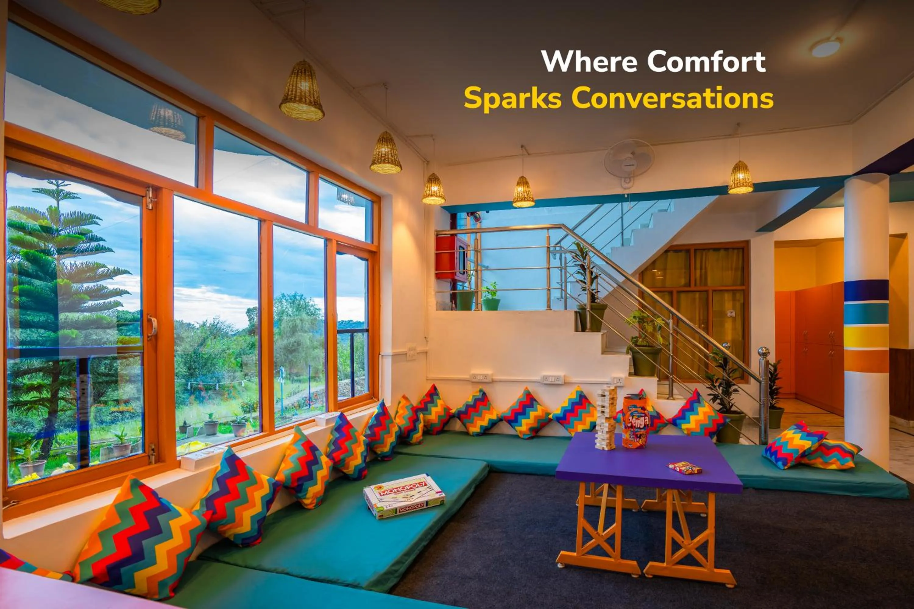 Seating area in goSTOPS Bir, Landing Site