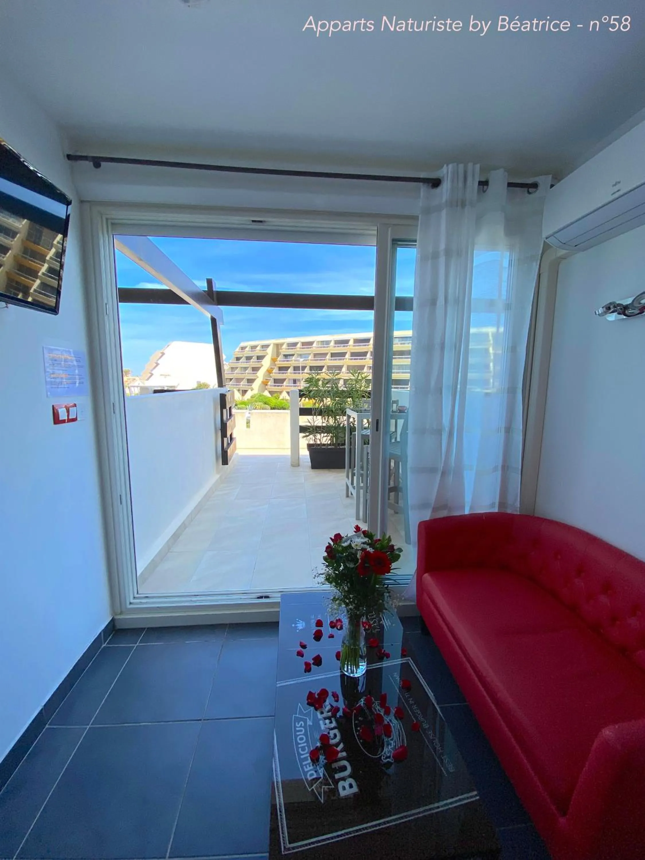 Balcony/Terrace in Studios Port Nature village Naturiste