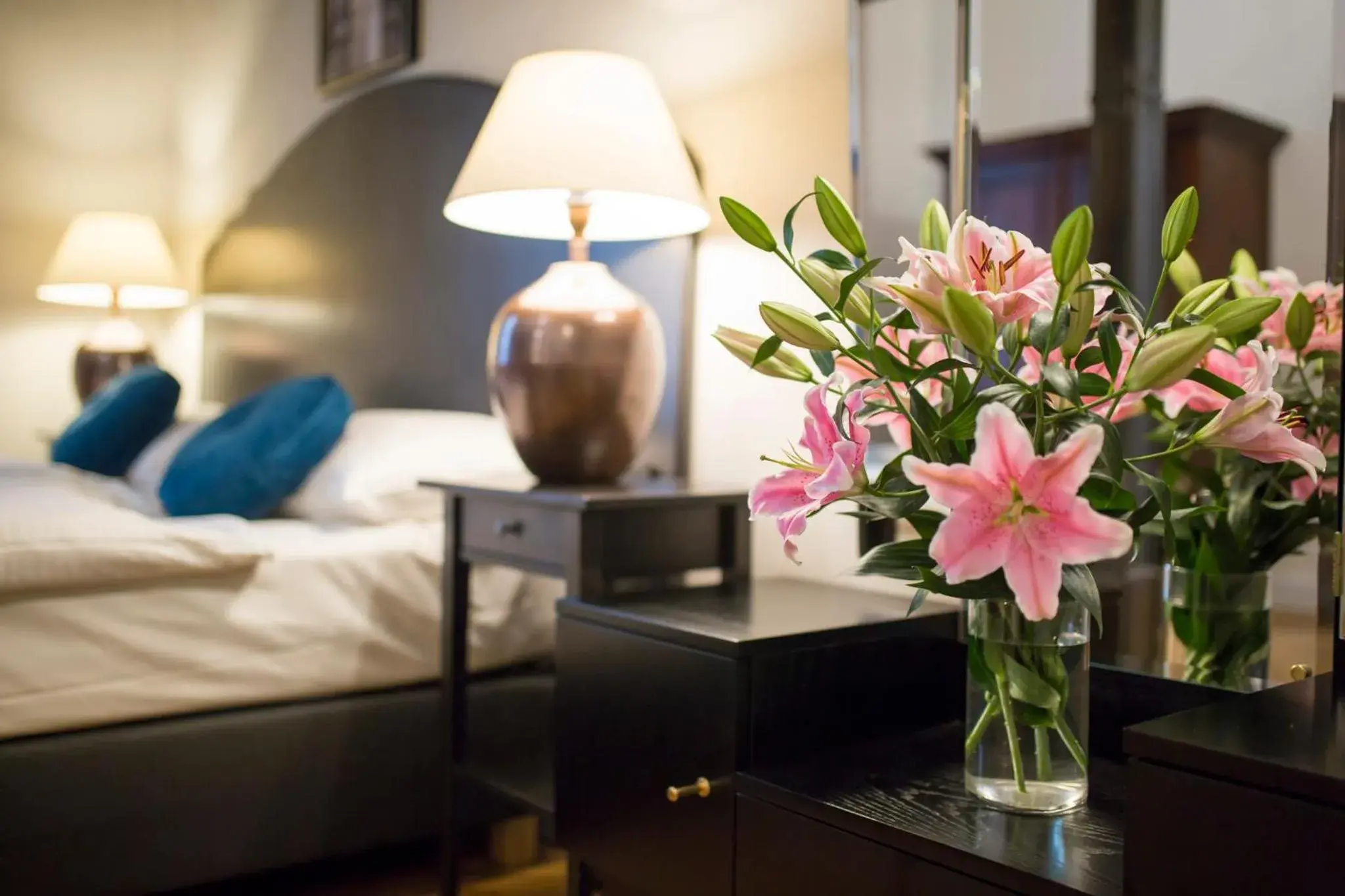 Decorative detail, Bed in Antique Apartments Plac Szczepański Decorative detail, Bed in Antique Apartments Plac Szczepański