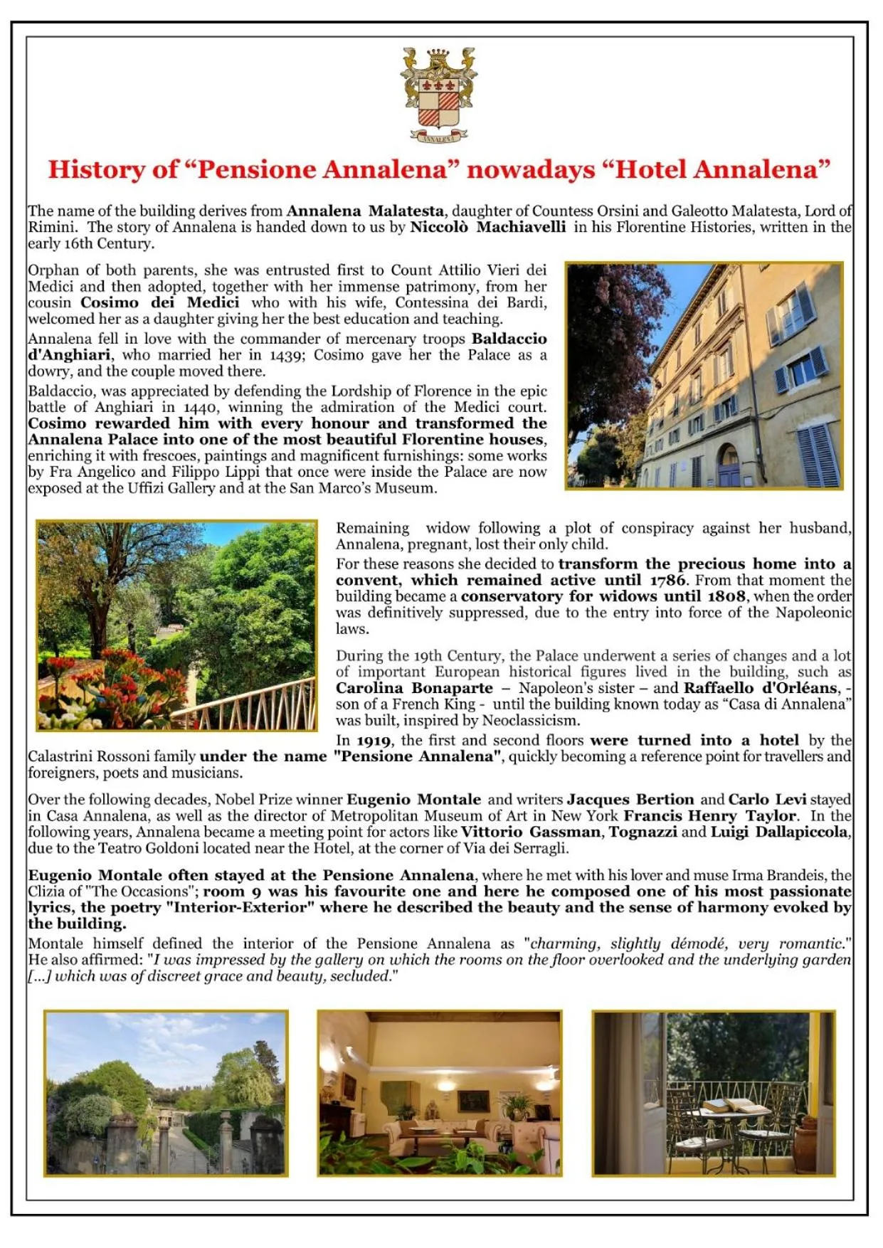 Logo/Certificate/Sign in Hotel Annalena