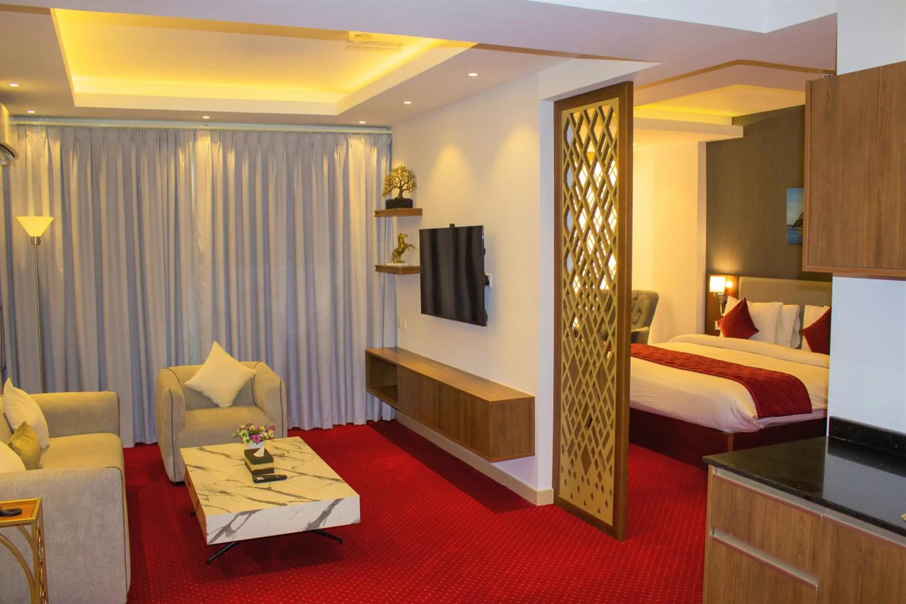 View (from property/room), Bed in Muscat Express Hotel View (from property/room), Bed in Muscat Express Hotel