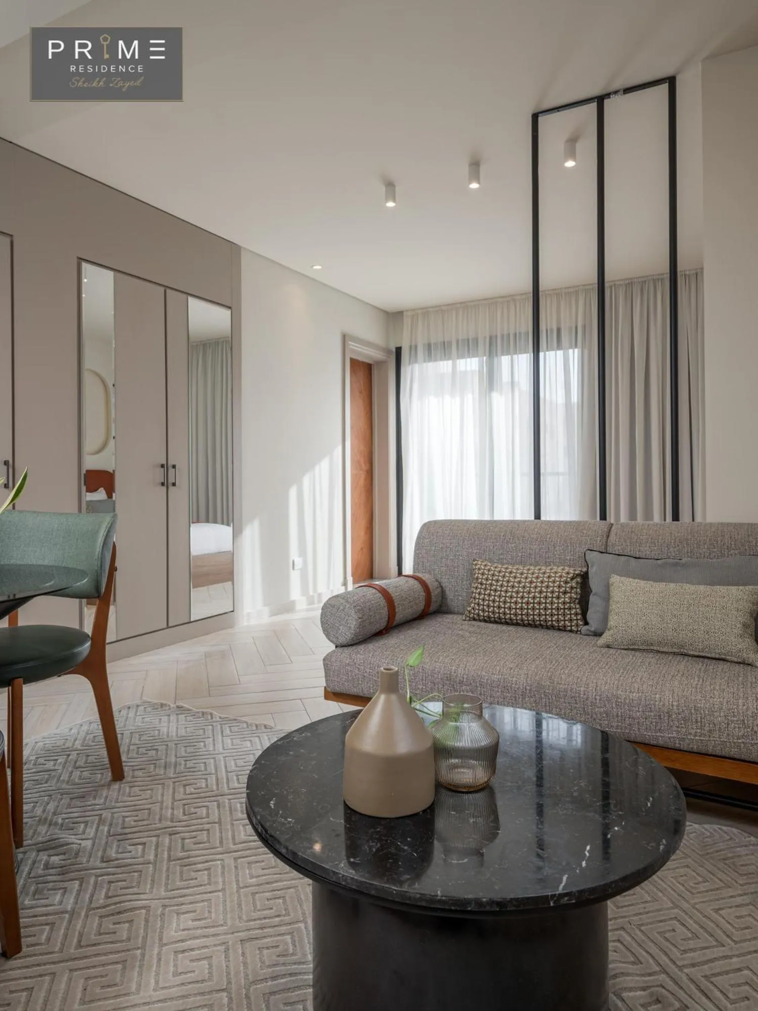 Seating area in Prime Residence Sheikh Zayed