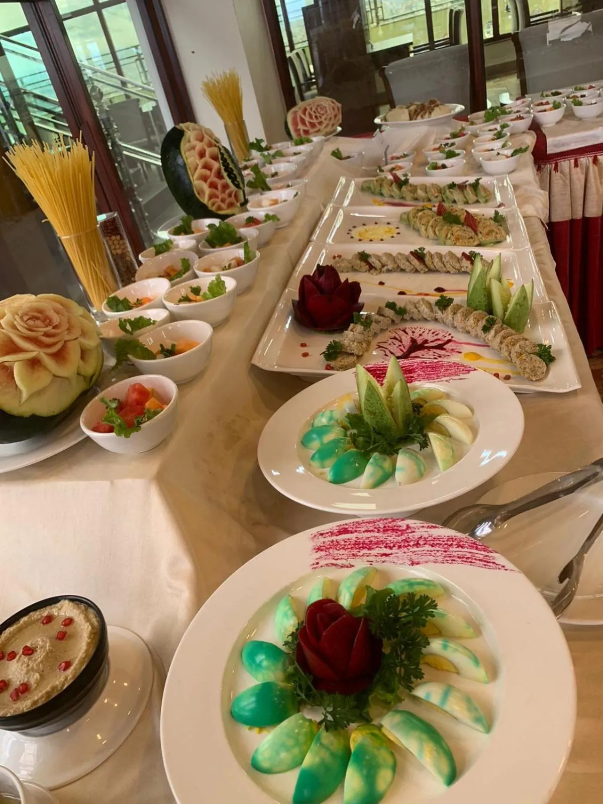 Buffet breakfast in Surya Heritage Hotel