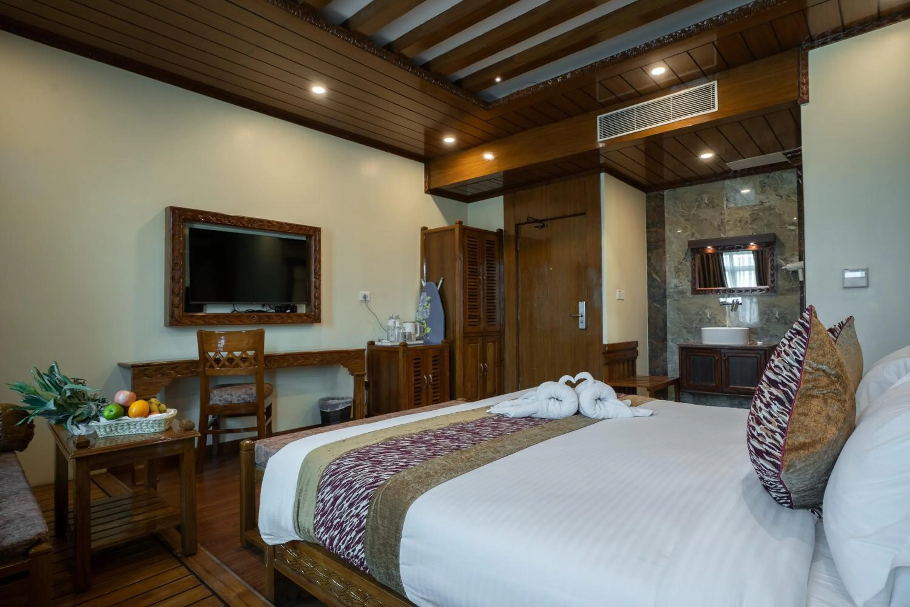 Bed in Surya Heritage Hotel