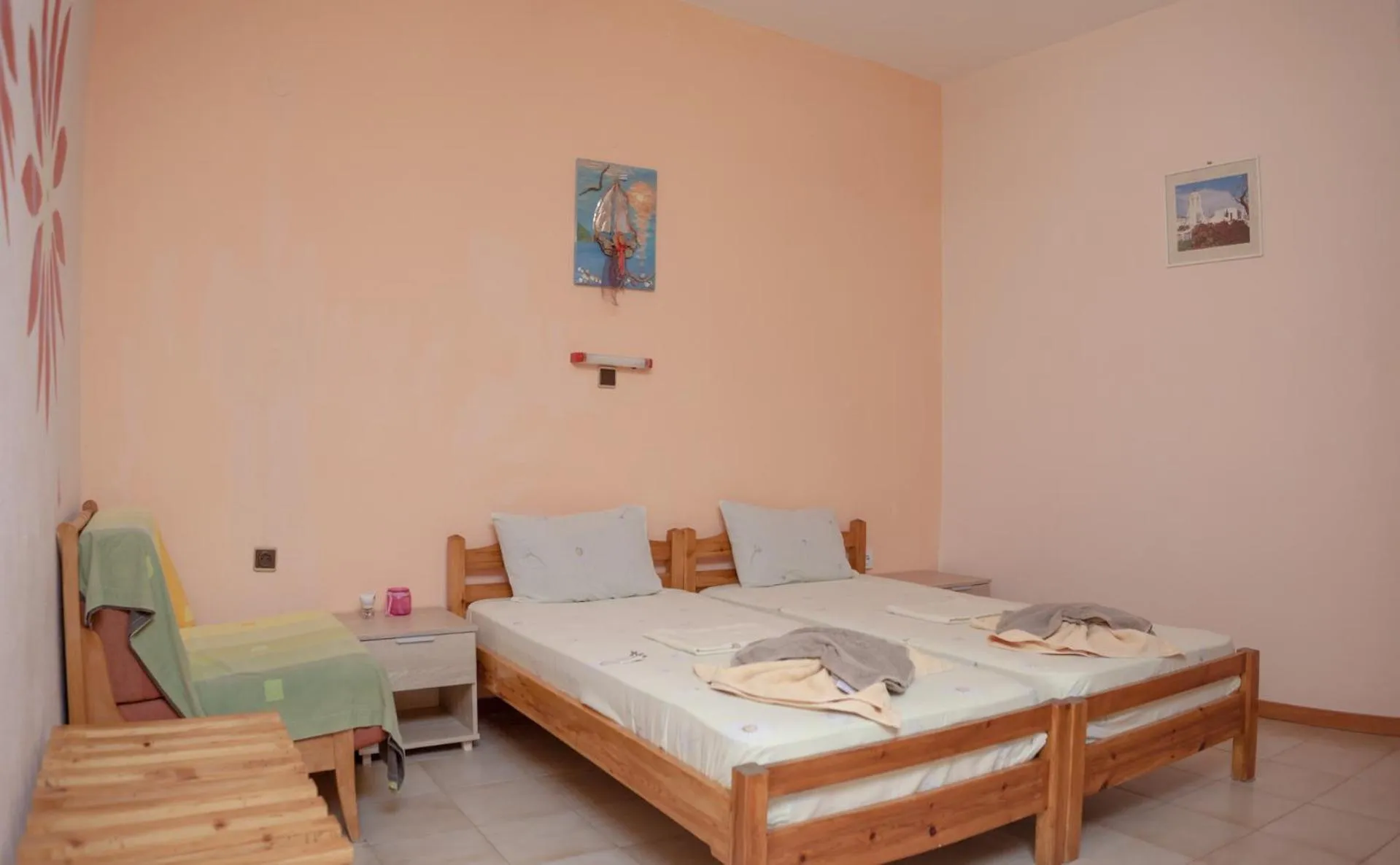 Bed in Hotel Karagiannis