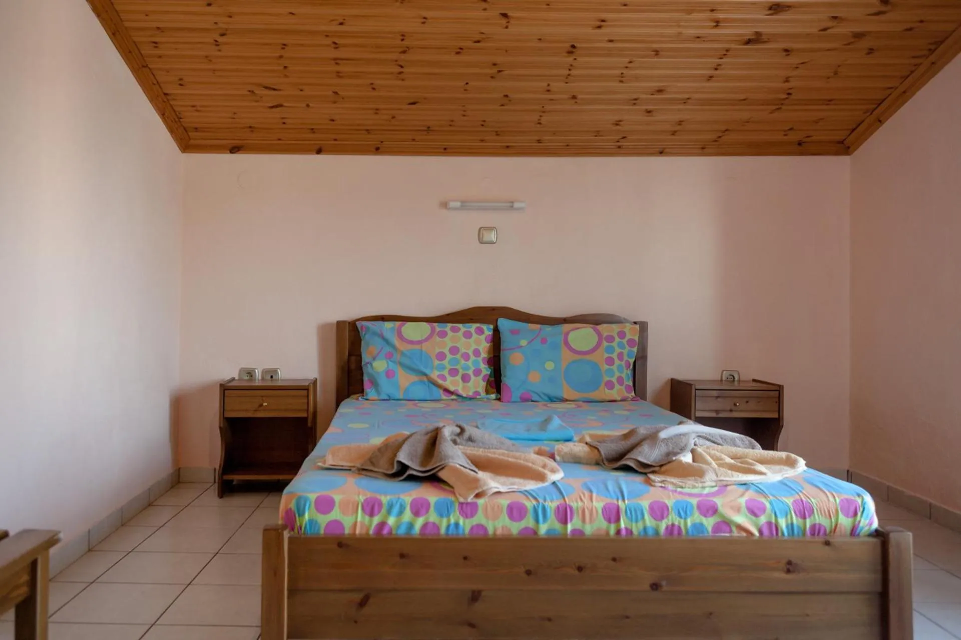 Bed in Hotel Karagiannis