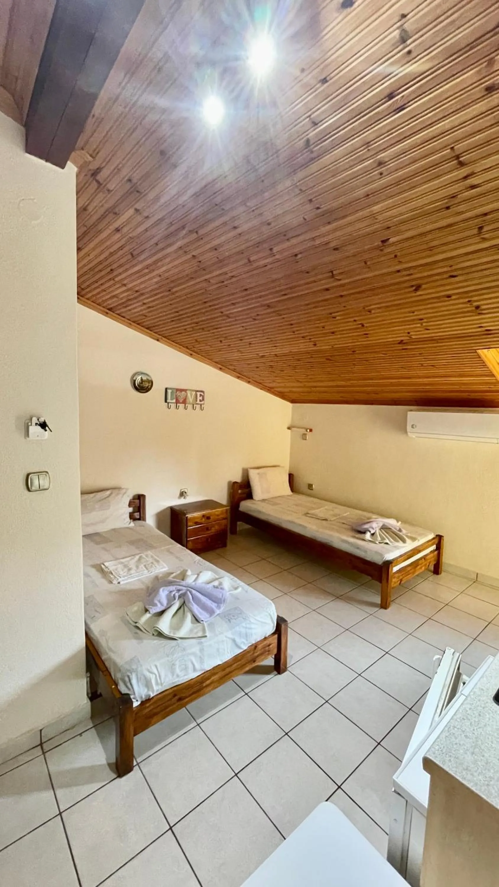 Bed in Hotel Karagiannis