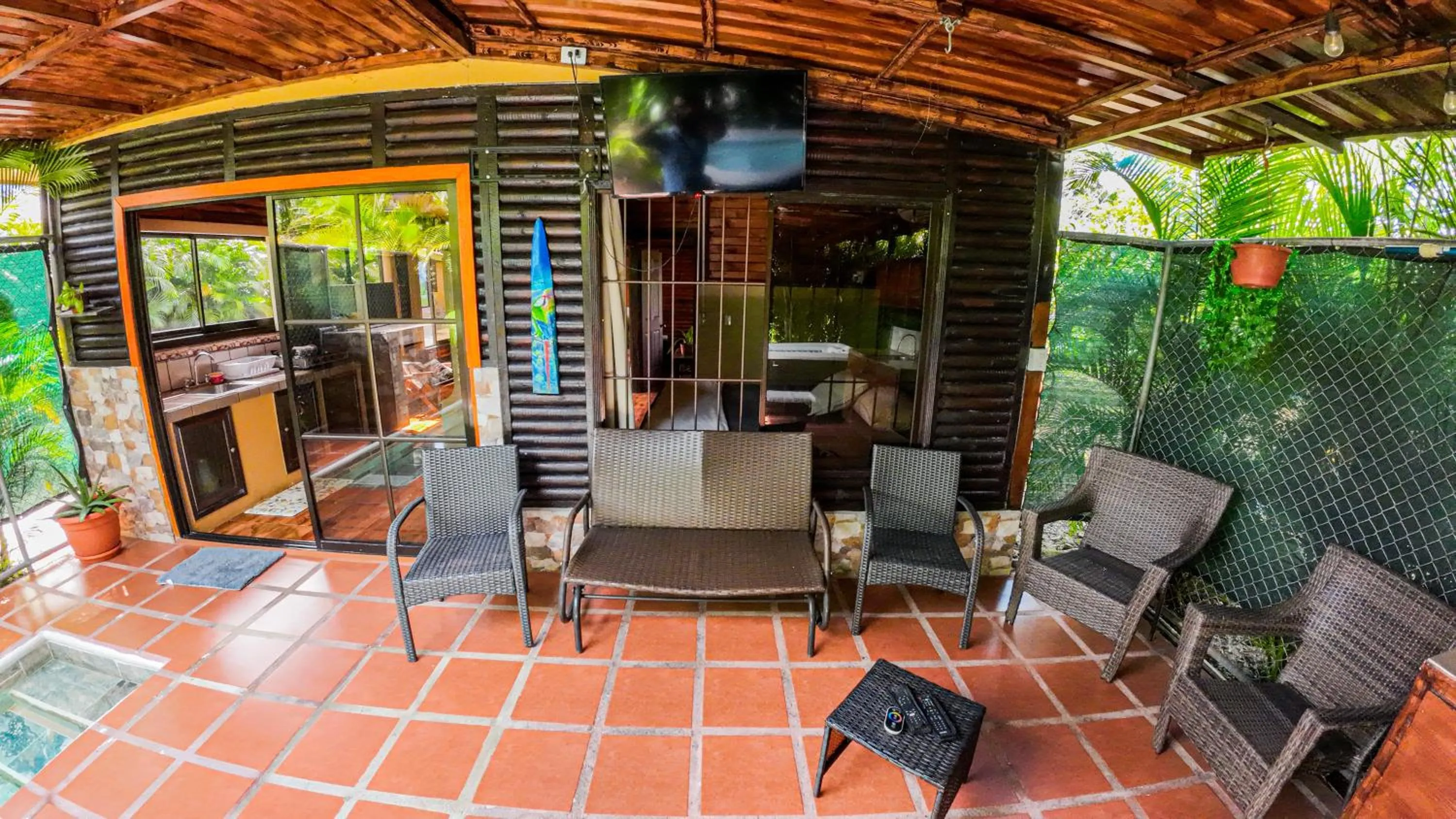 Living room in Bungalows Las Iguanas Arenal Volcano